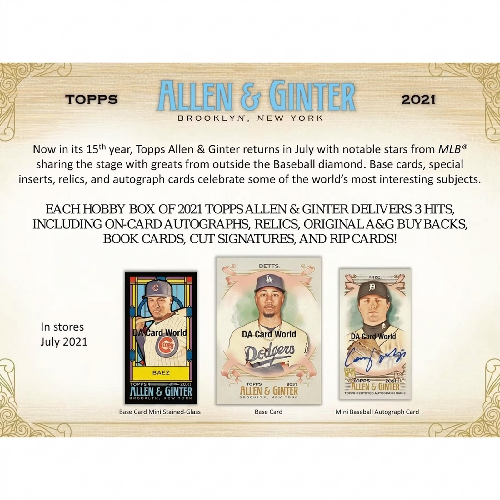 2021 Topps Allen & Ginter Baseball Hobby Box (Ships Sealed Only) - D