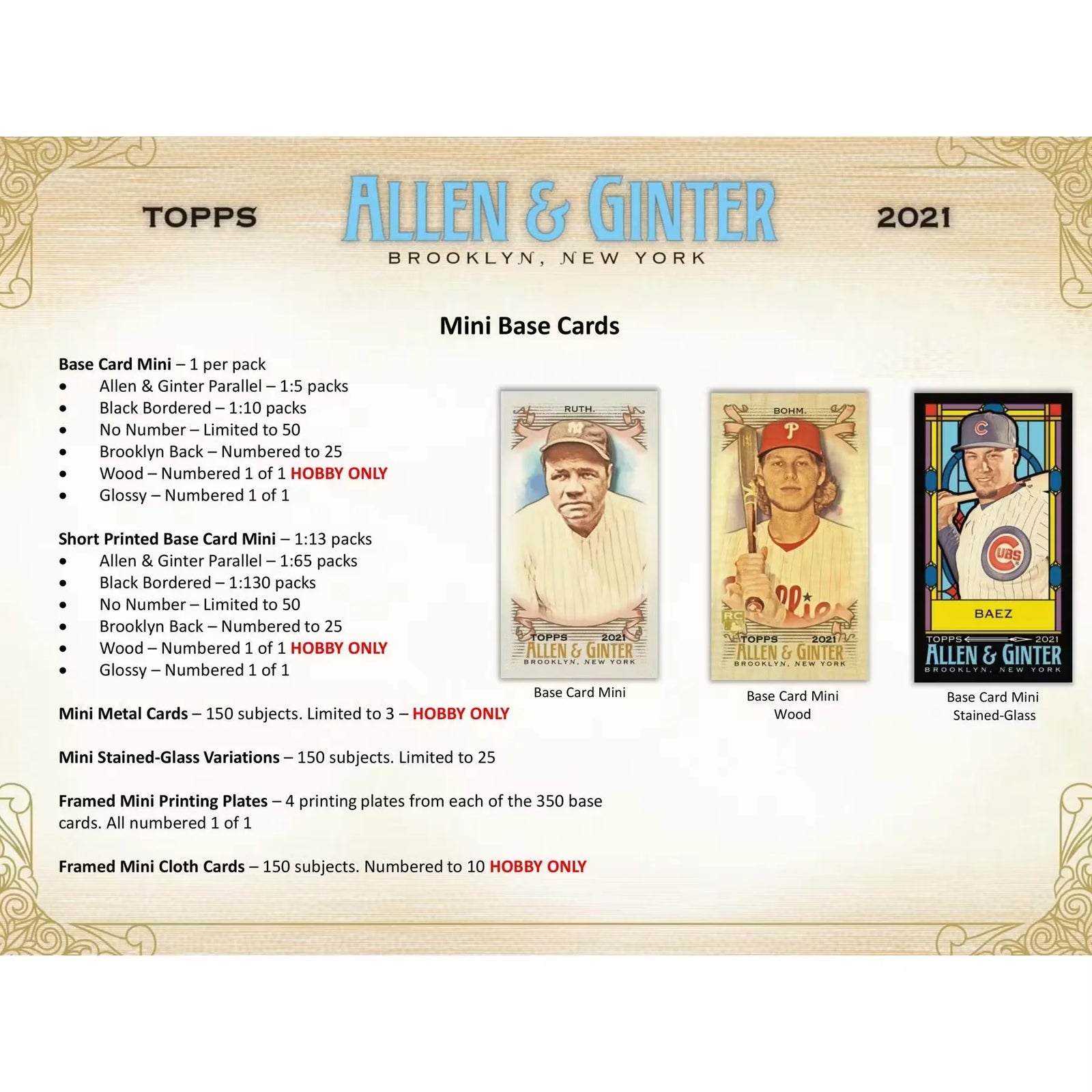 2021 Topps Allen & Ginter Baseball Hobby Box (Ships Sealed Only) - D