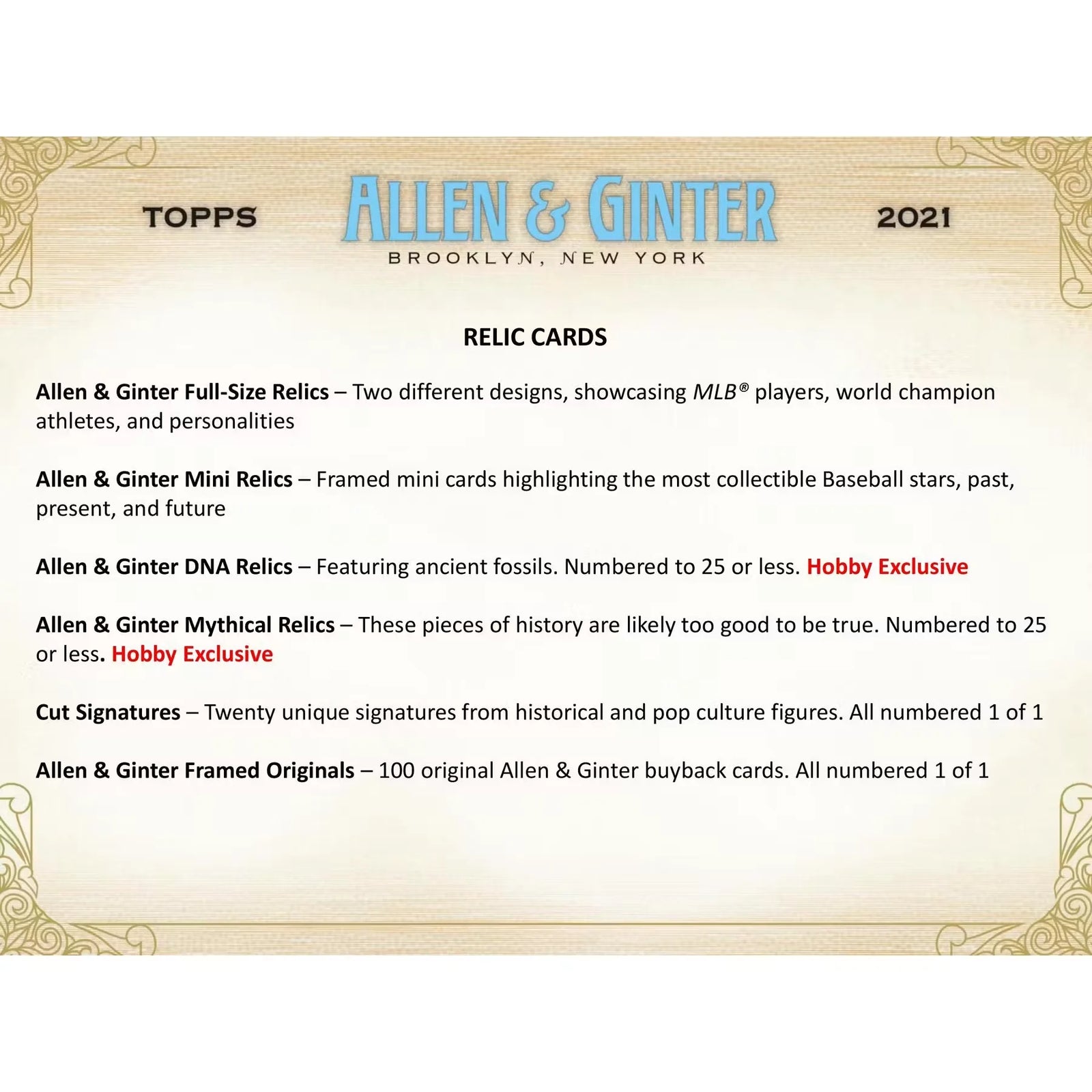 2021 Topps Allen & Ginter Baseball Hobby Box (Ships Sealed Only) - D