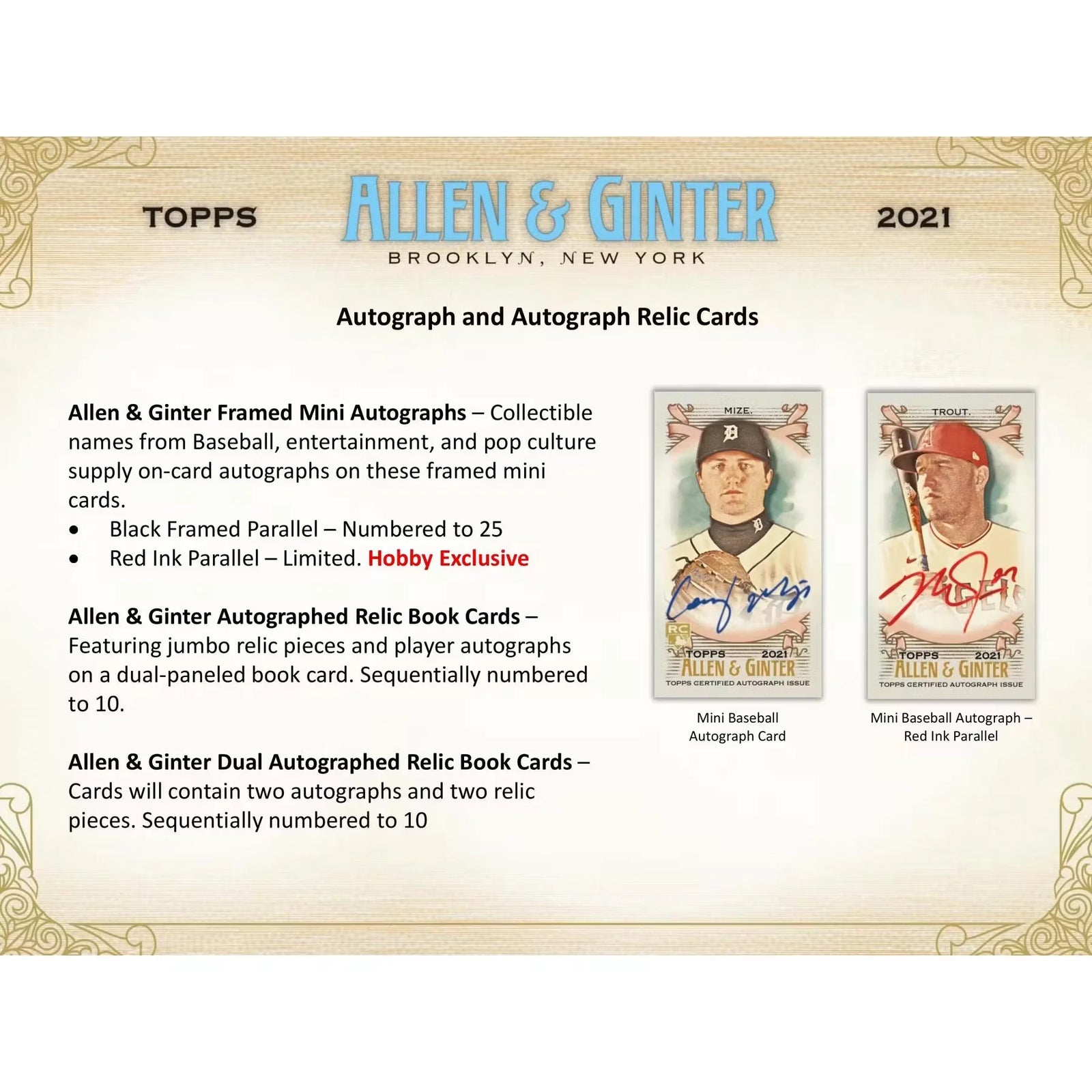 2021 Topps Allen & Ginter Baseball Hobby Box (Ships Sealed Only) - D