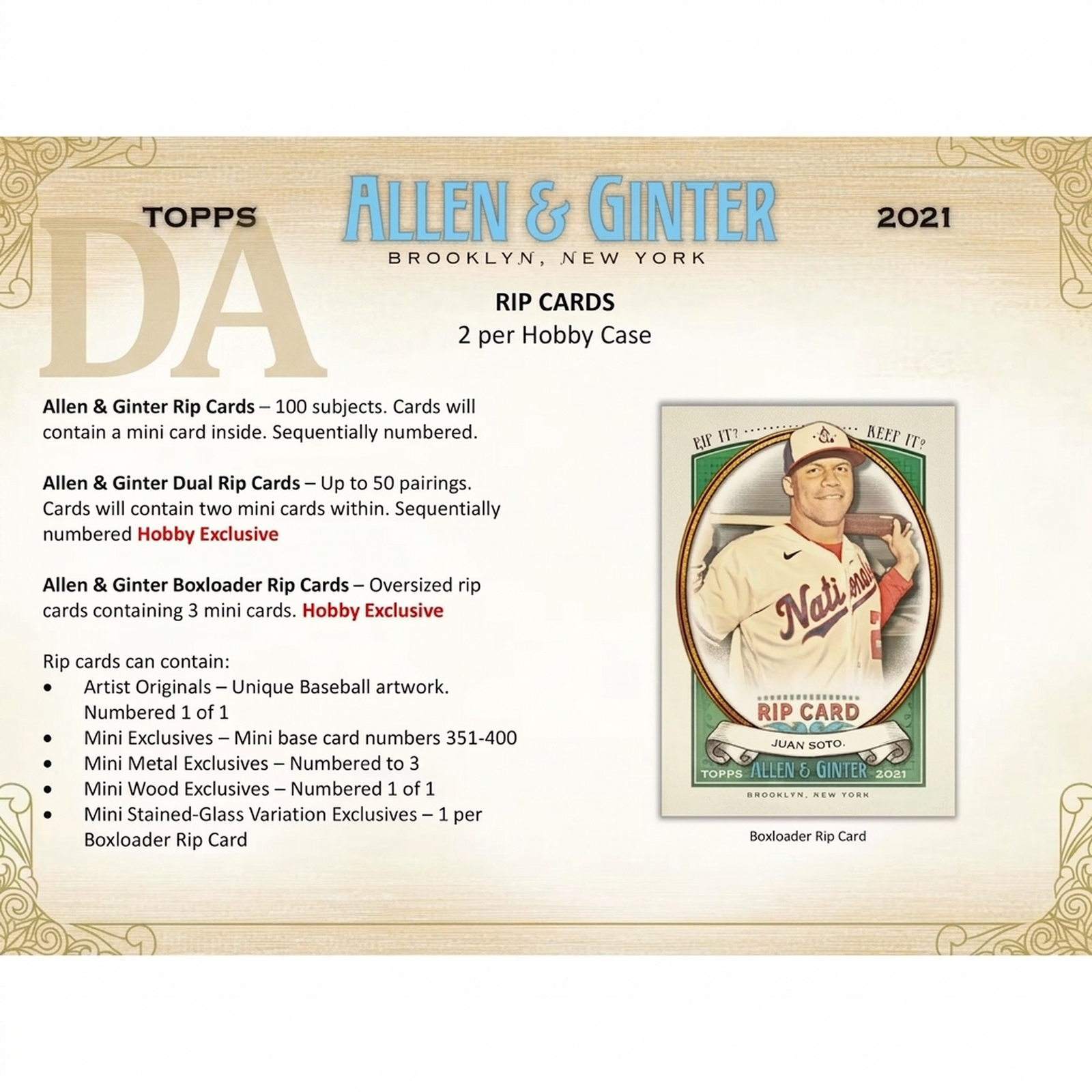 2021 Topps Allen & Ginter Baseball Hobby Box (Ships Sealed Only) - D