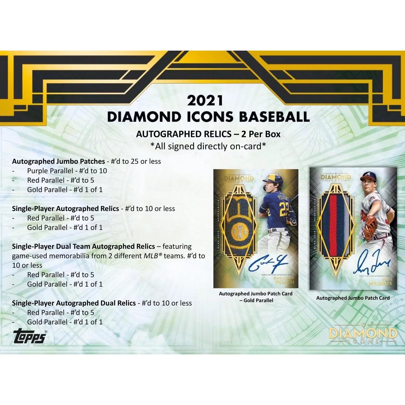 2021 Topps Diamond Icons Baseball Hobby 4-Box Case (Ships Sealed Only)