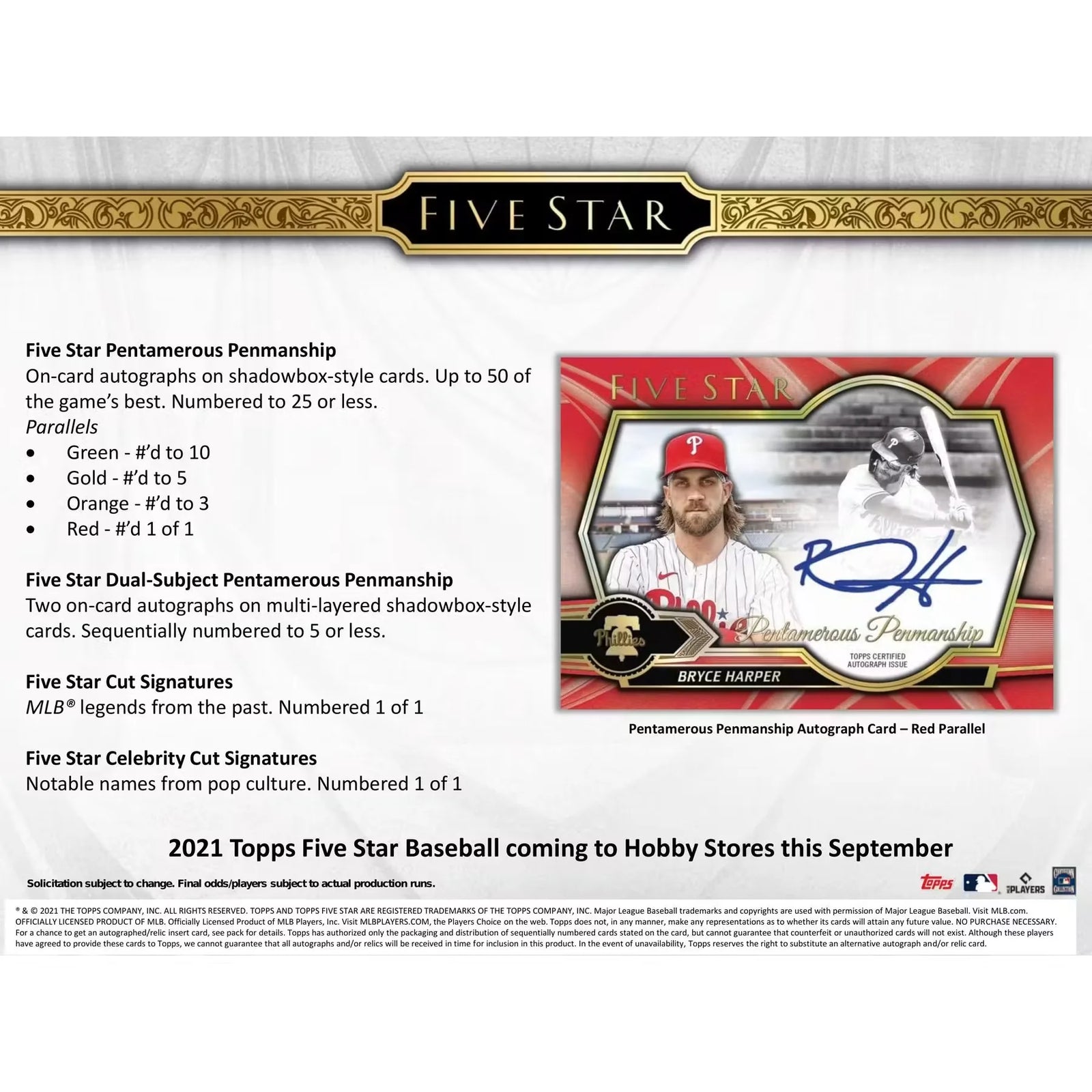 2021 Topps Five Star Baseball Hobby Box | On-Card Autographs (Ships Sealed Only)