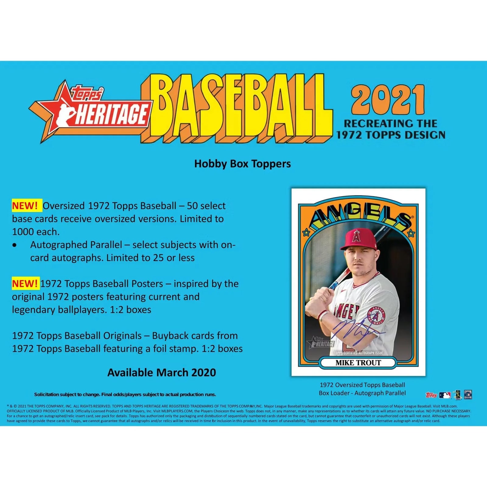 2021 Topps Heritage Baseball Hobby 12-Box Case (Ships Sealed Only) - D