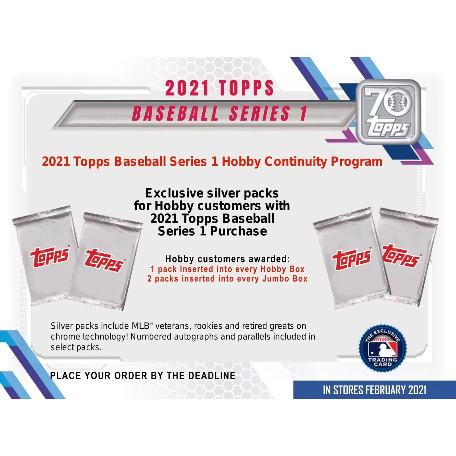 2021 Topps Series 1 Baseball Hobby 12-Box Case | 70th Anniversary (Ships Sealed Only)