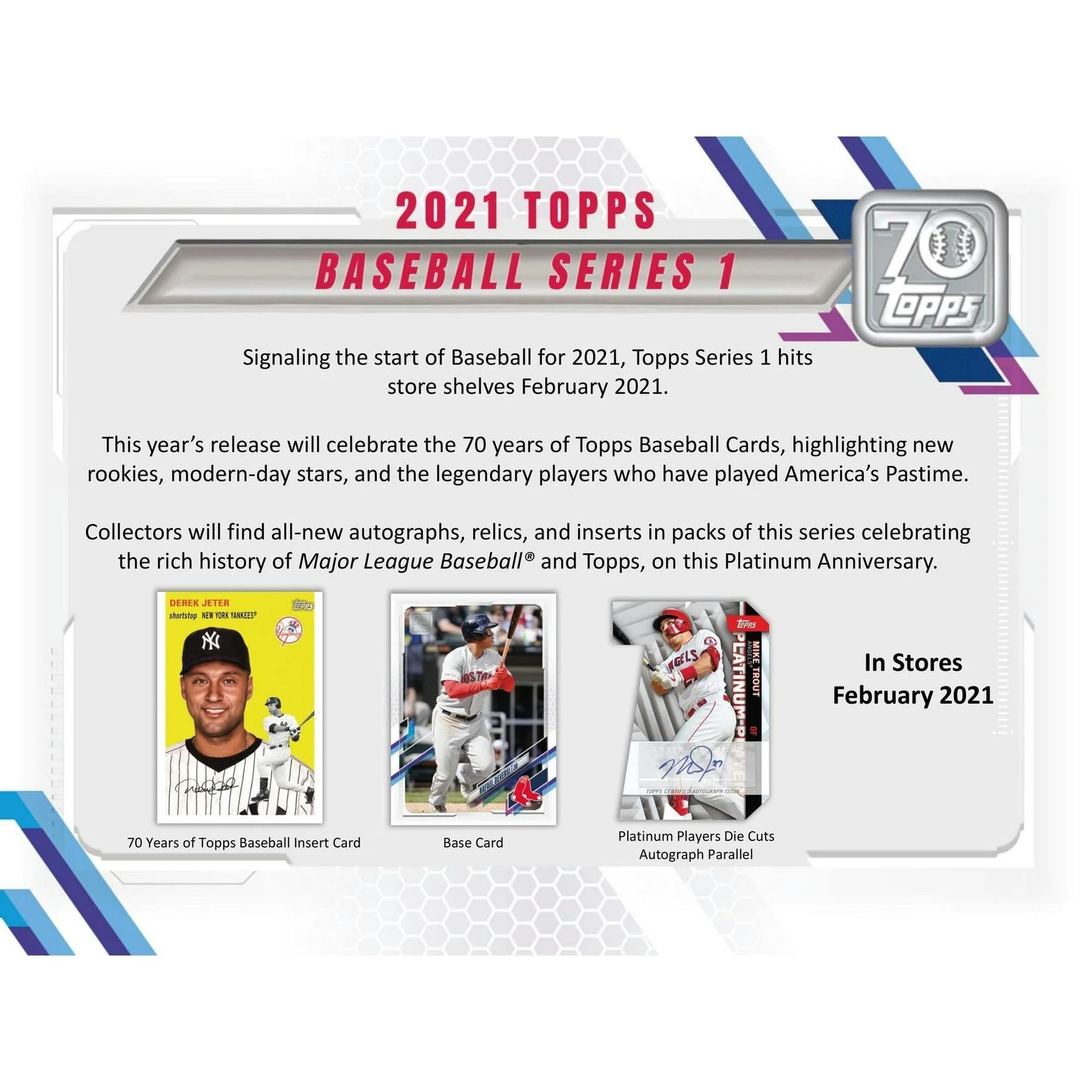 2021 Topps Series 1 Baseball Hobby Jumbo 6-Box Case | Platinum Anniversary (Ships Sealed Only)