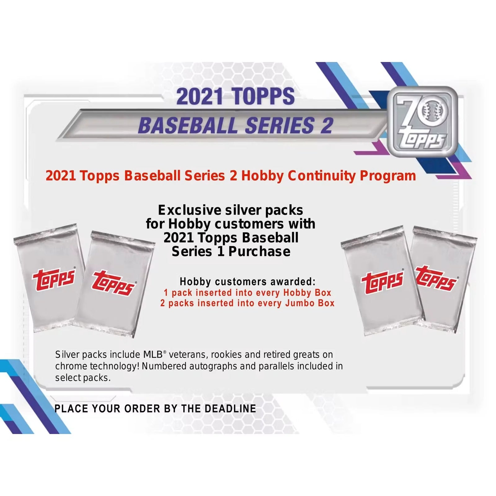 2021 Topps Series 2 Baseball Hobby Jumbo 6-Box Case (Ships Sealed Only)