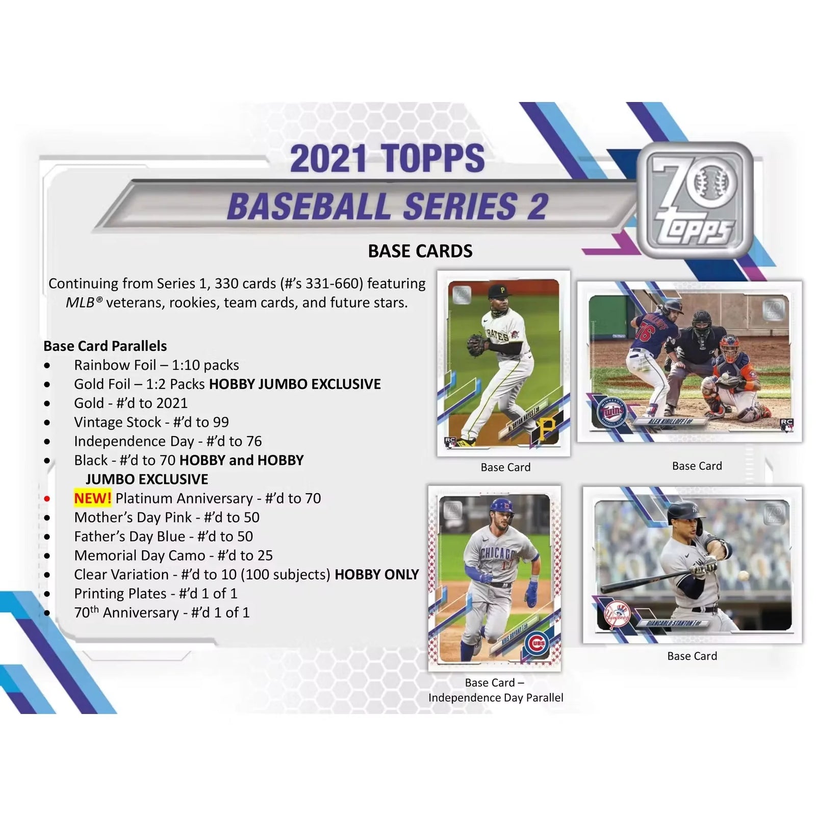2021 Topps Series 2 Baseball Hobby Jumbo 6-Box Case (Ships Sealed Only)