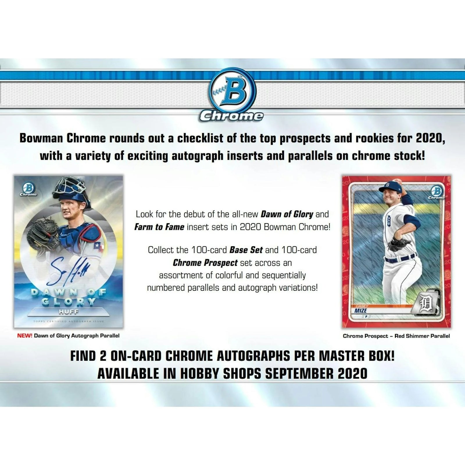2020 Bowman Chrome Baseball Hobby 12-Box Case (Ships Sealed Only) - D