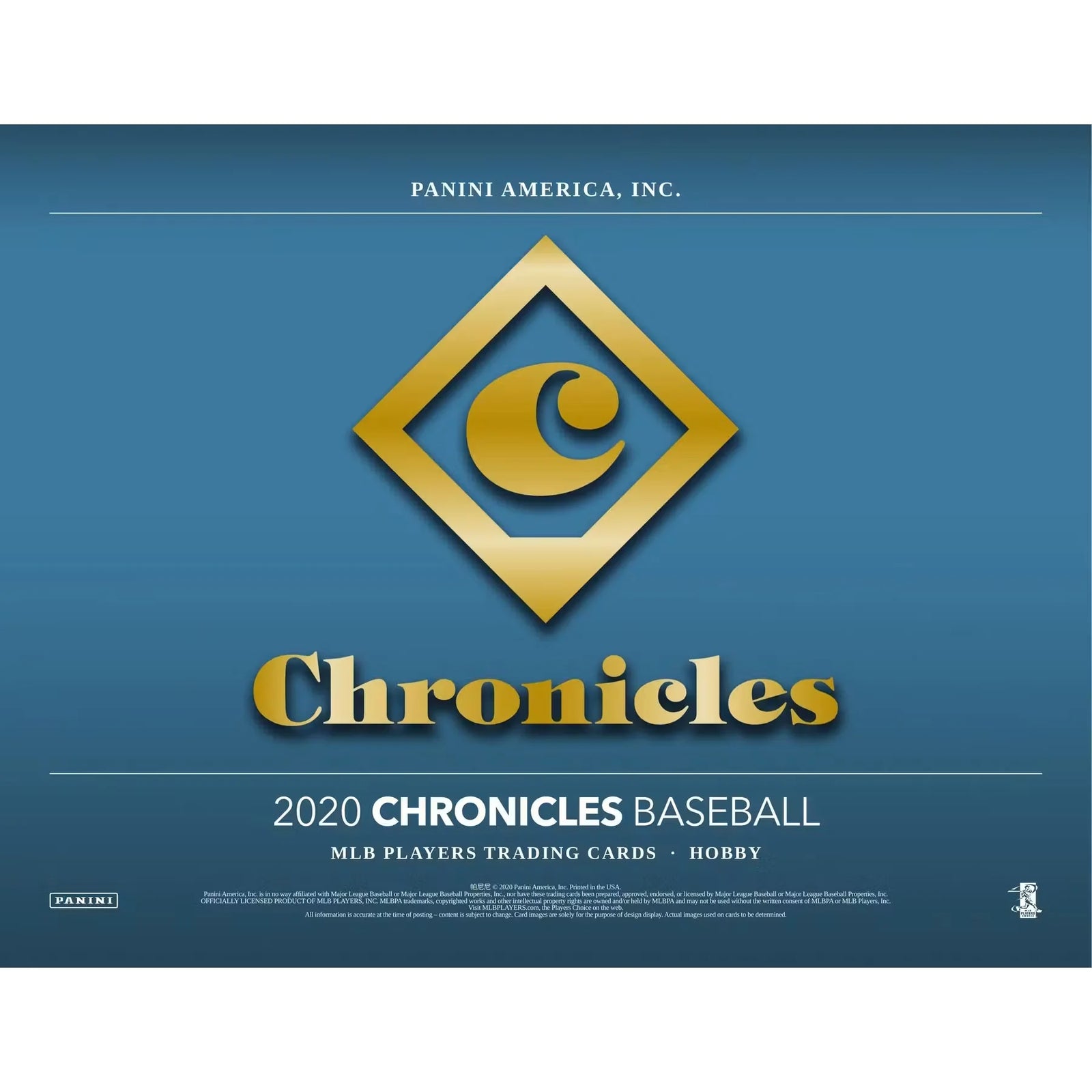 2020 Panini Chronicles Baseball Hobby 16-Box Case (Ships Sealed Only) - D