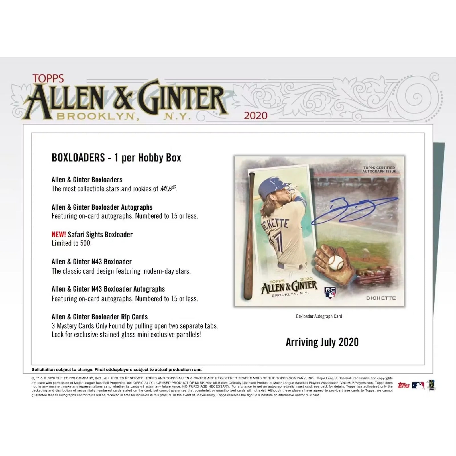 2020 Topps Allen & Ginter Baseball Hobby Box (Ships Sealed Only) - D