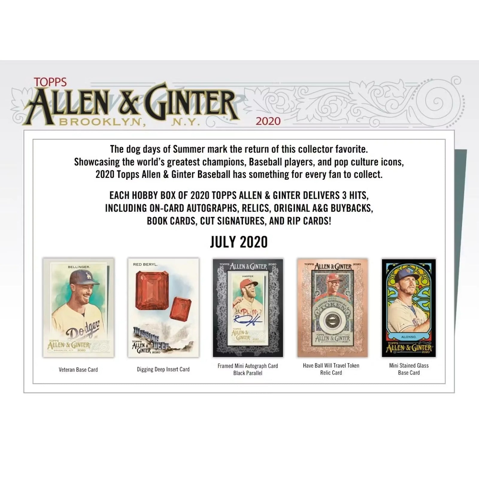 2020 Topps Allen & Ginter Baseball Hobby Box (Ships Sealed Only) - D
