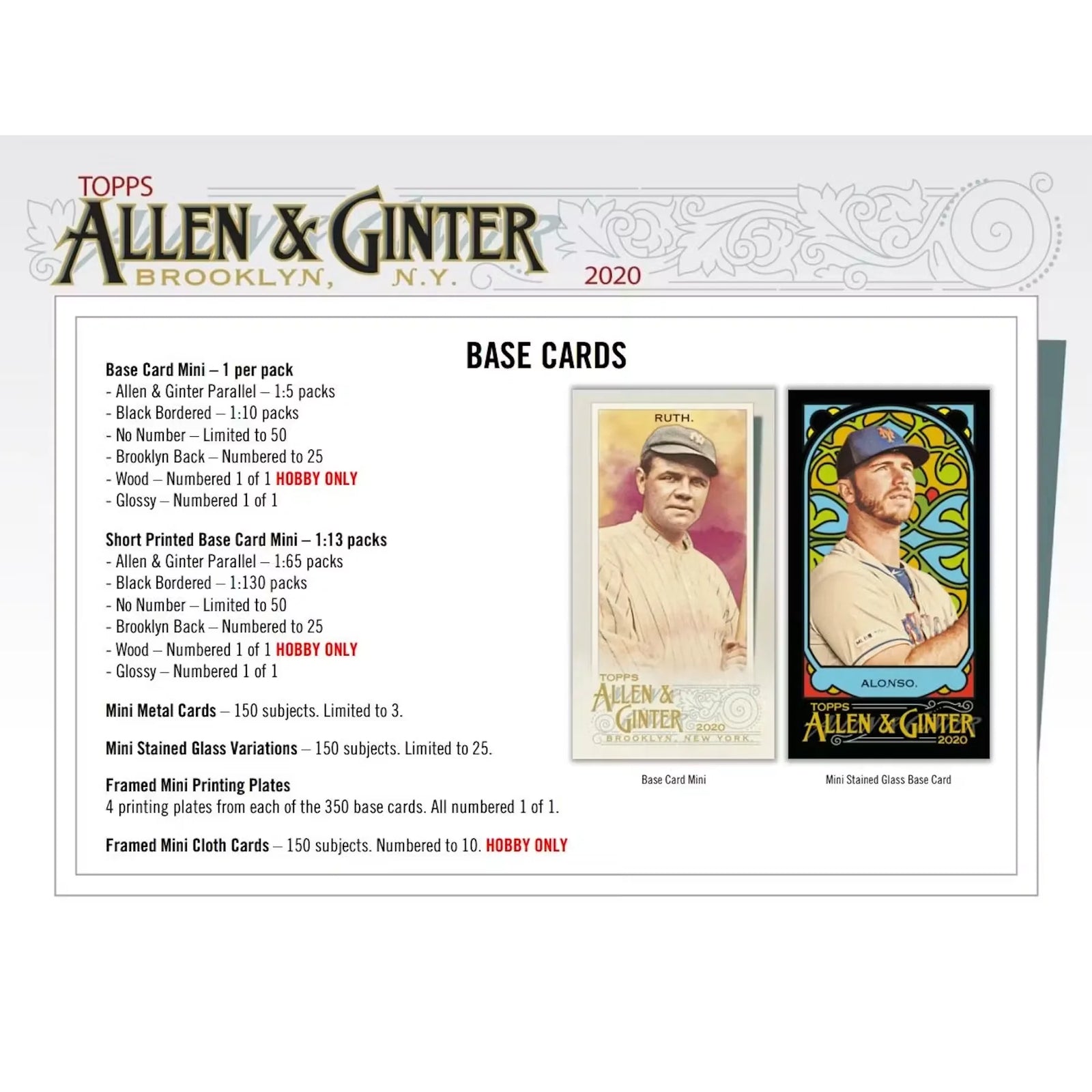 2020 Topps Allen & Ginter Baseball Hobby Box (Ships Sealed Only) - D