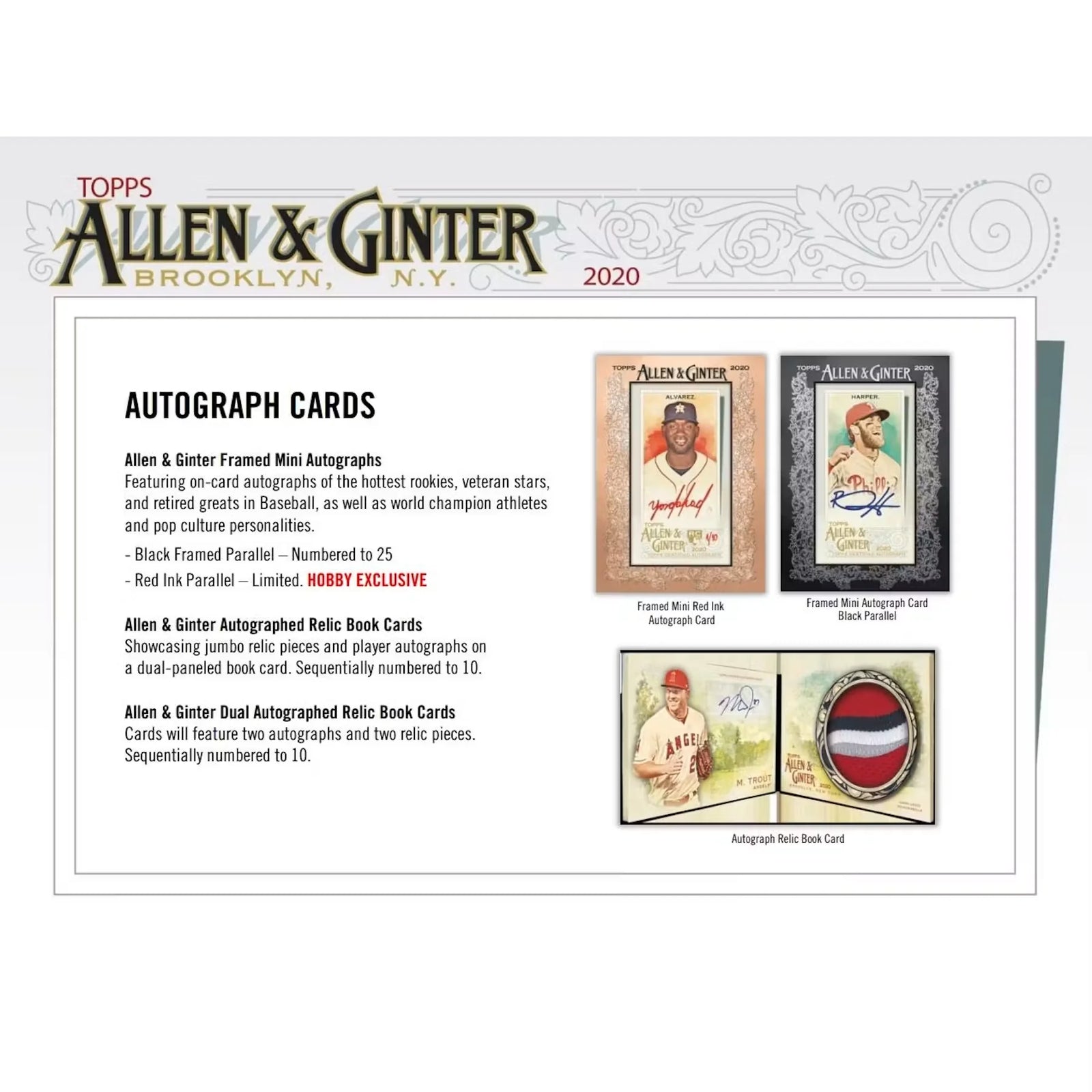 2020 Topps Allen & Ginter Baseball Hobby Box (Ships Sealed Only) - D