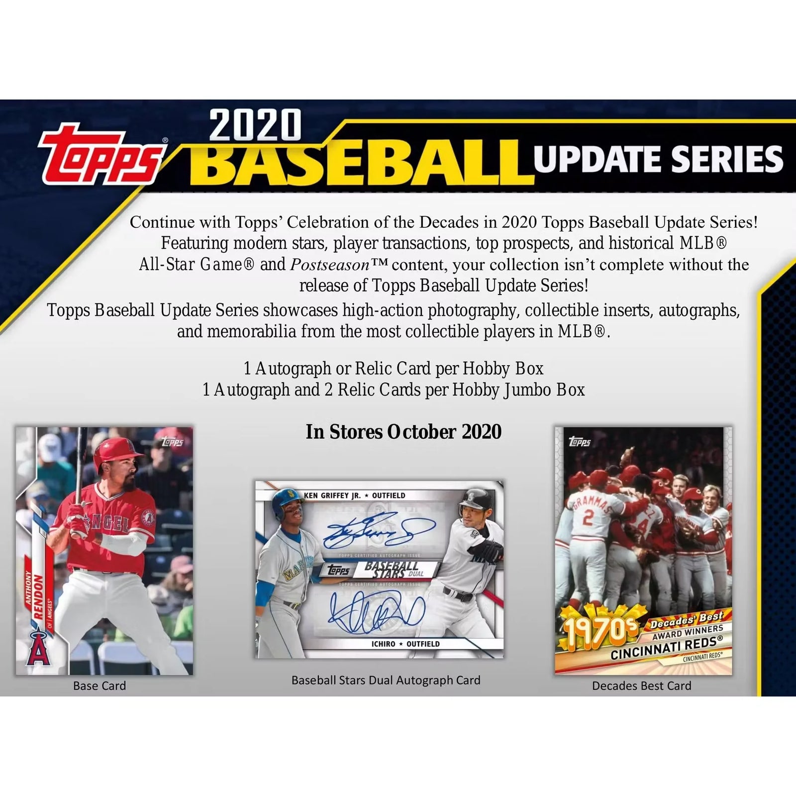 2020 Topps Update Series Baseball Hobby Box (Ships Sealed Only) - D