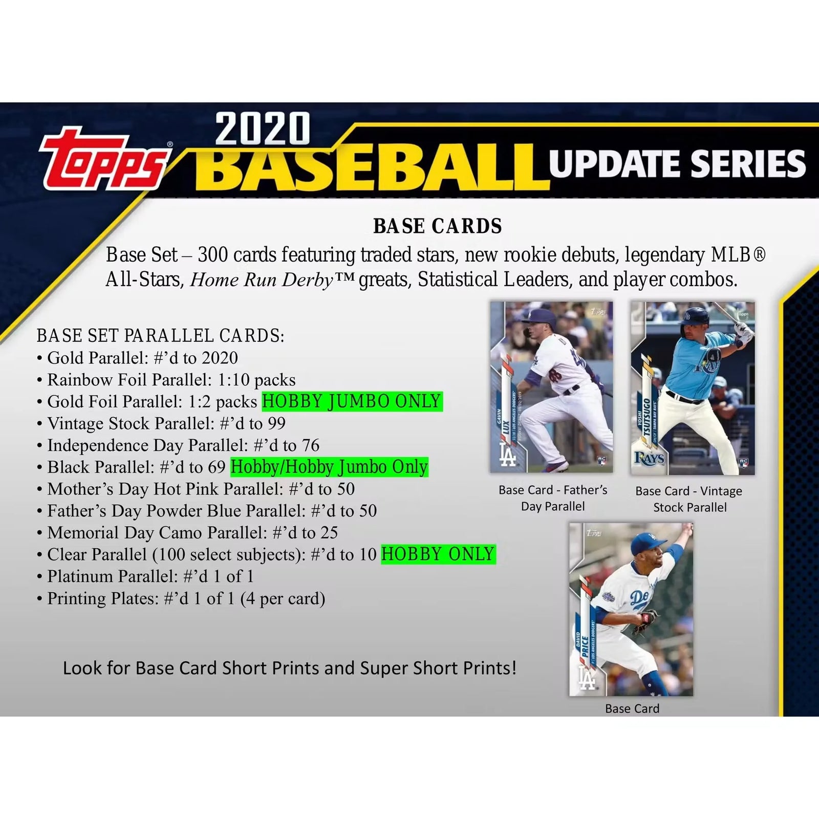 2020 Topps Update Series Baseball Hobby Box (Ships Sealed Only) - D