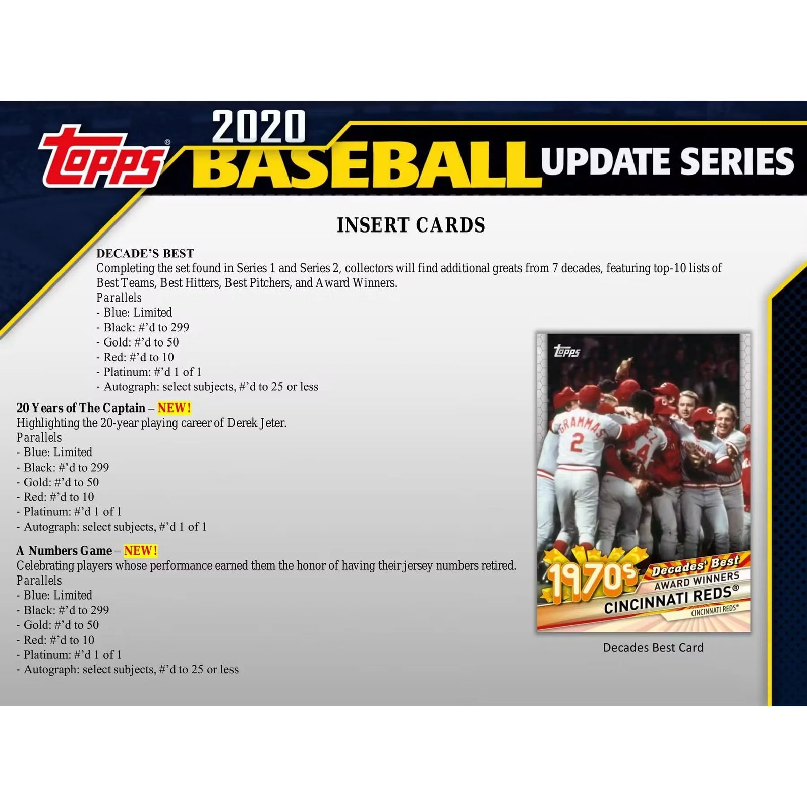 2020 Topps Update Series Baseball Hobby Box (Ships Sealed Only) - D