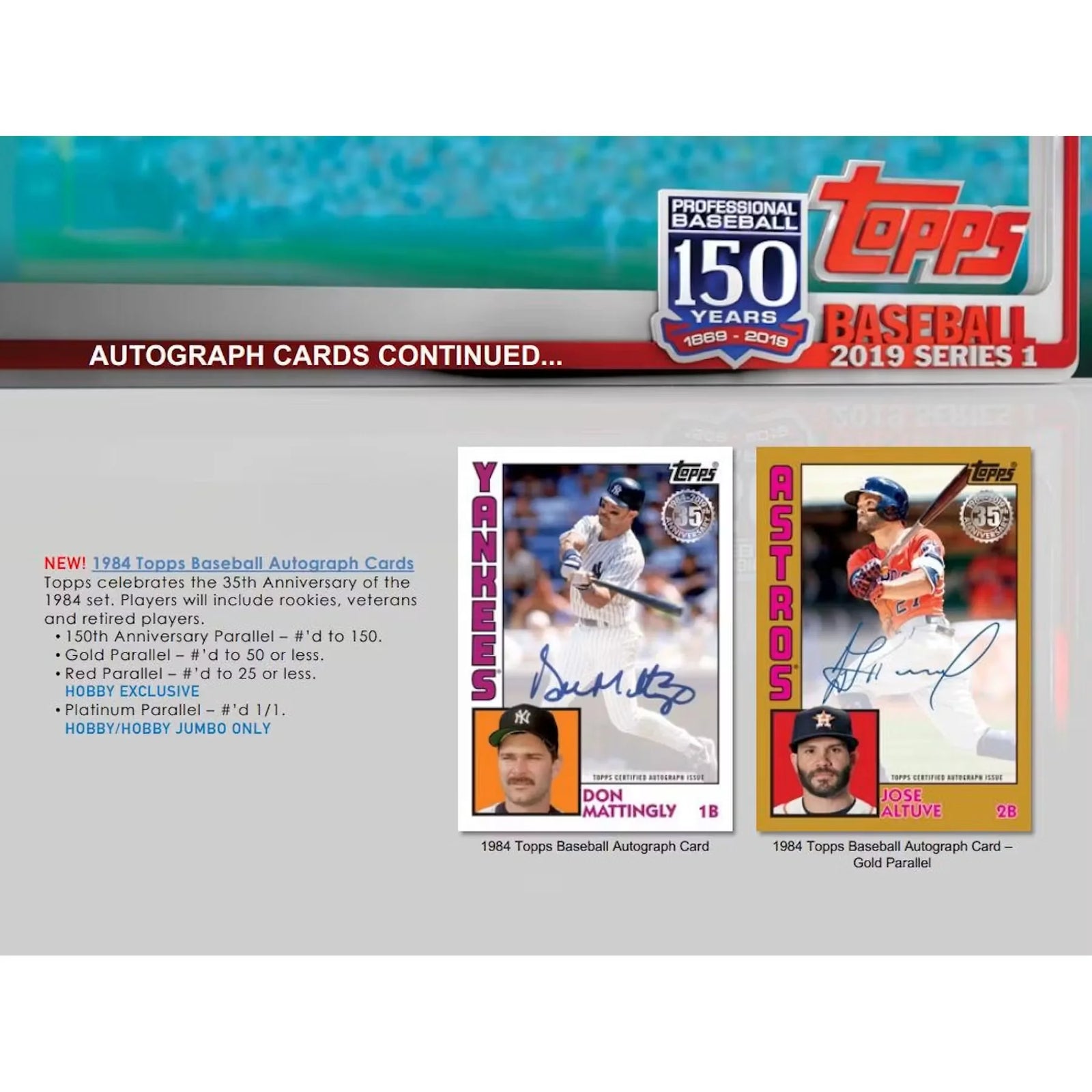 2019 Topps Series 1 Baseball Hobby 12-Box Case (Ships Sealed Only) - D