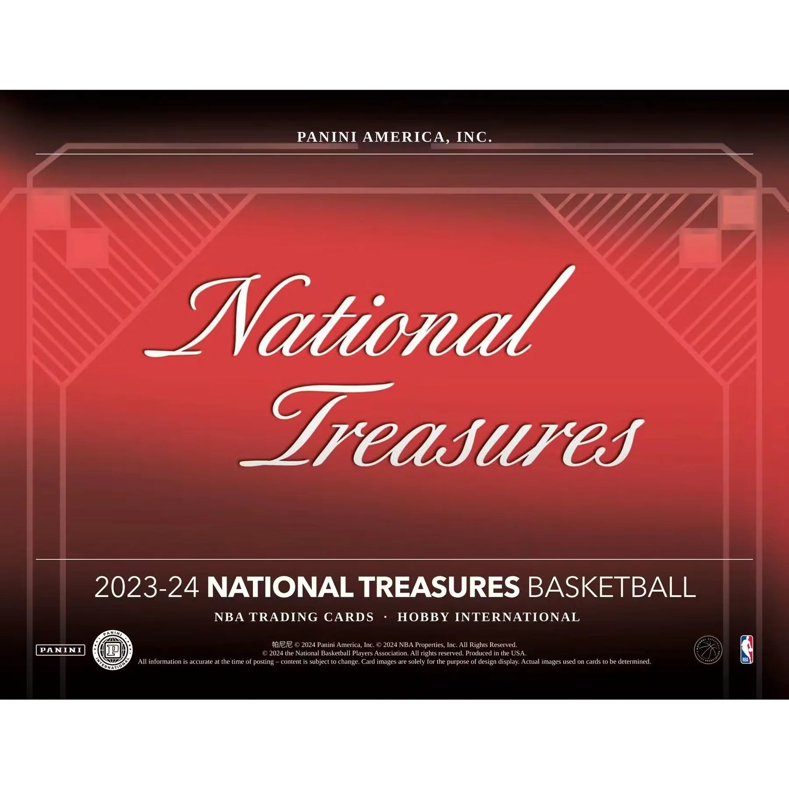 2023-24 Panini National Treasures Basketball International Hobby 4-Box Case (Ships Sealed Only)