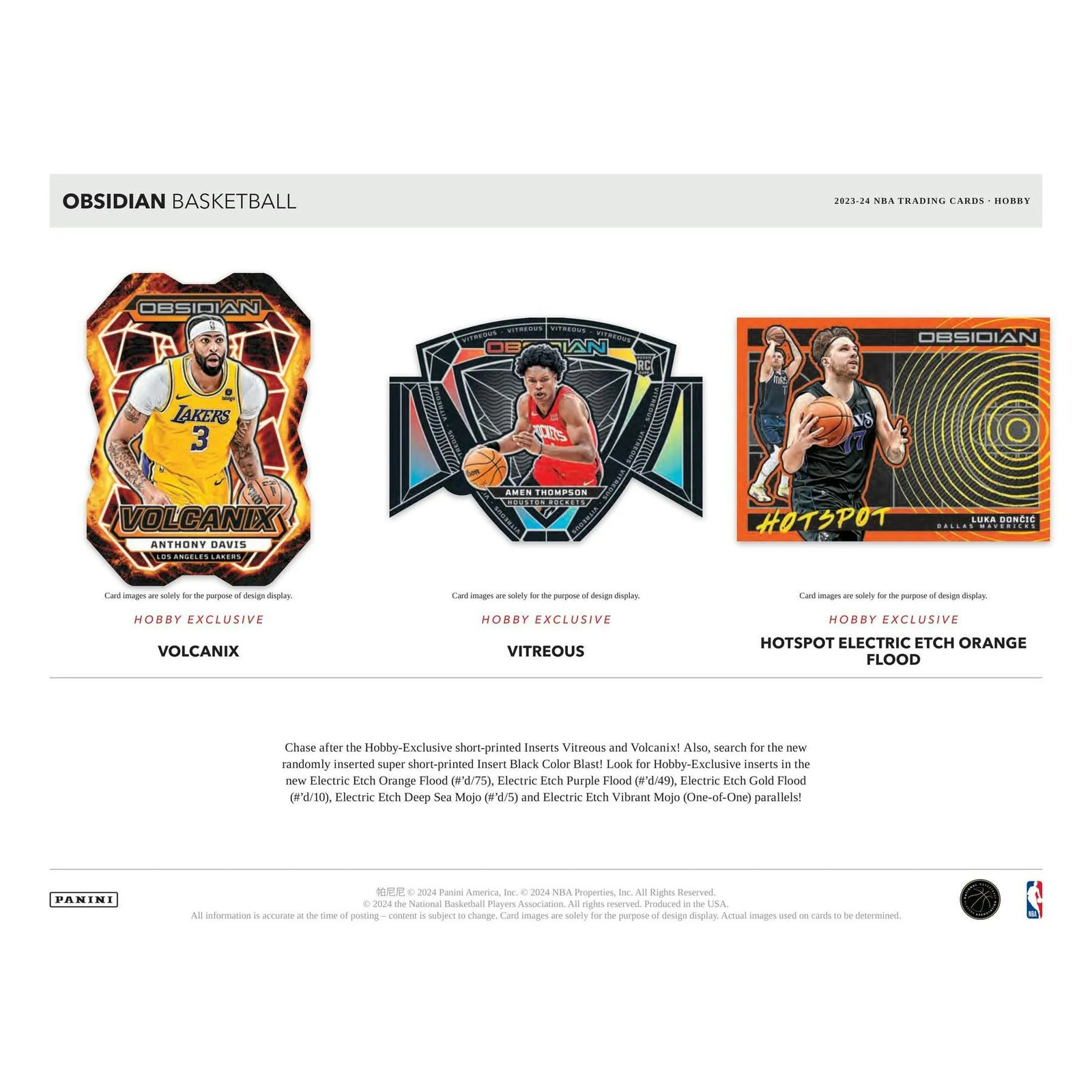 2023-24 Panini Obsidian Basketball Hobby 12-Box Case (Ships Sealed Only)