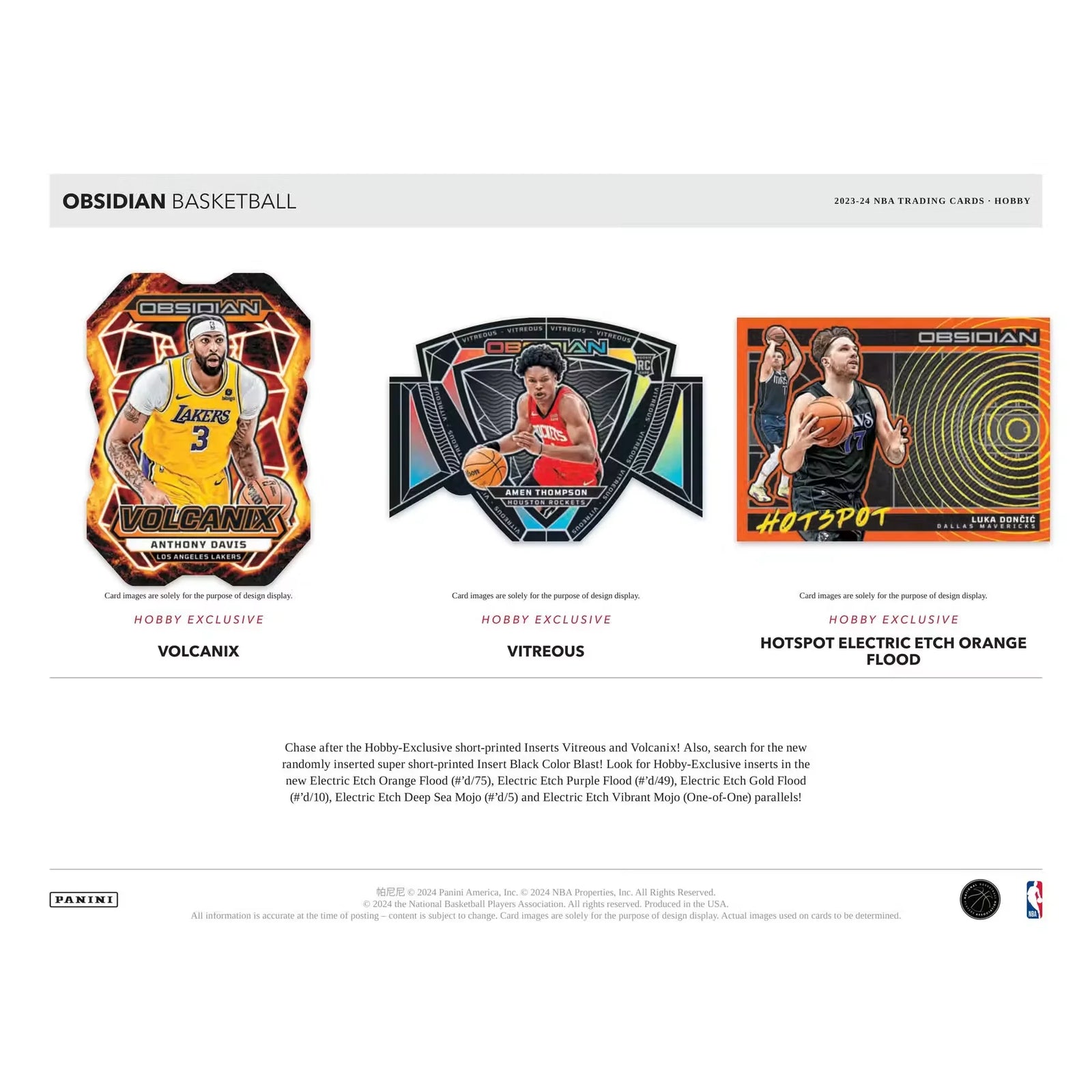 2023-24 Panini Obsidian Basketball Hobby Box (Ships Sealed Only) - D