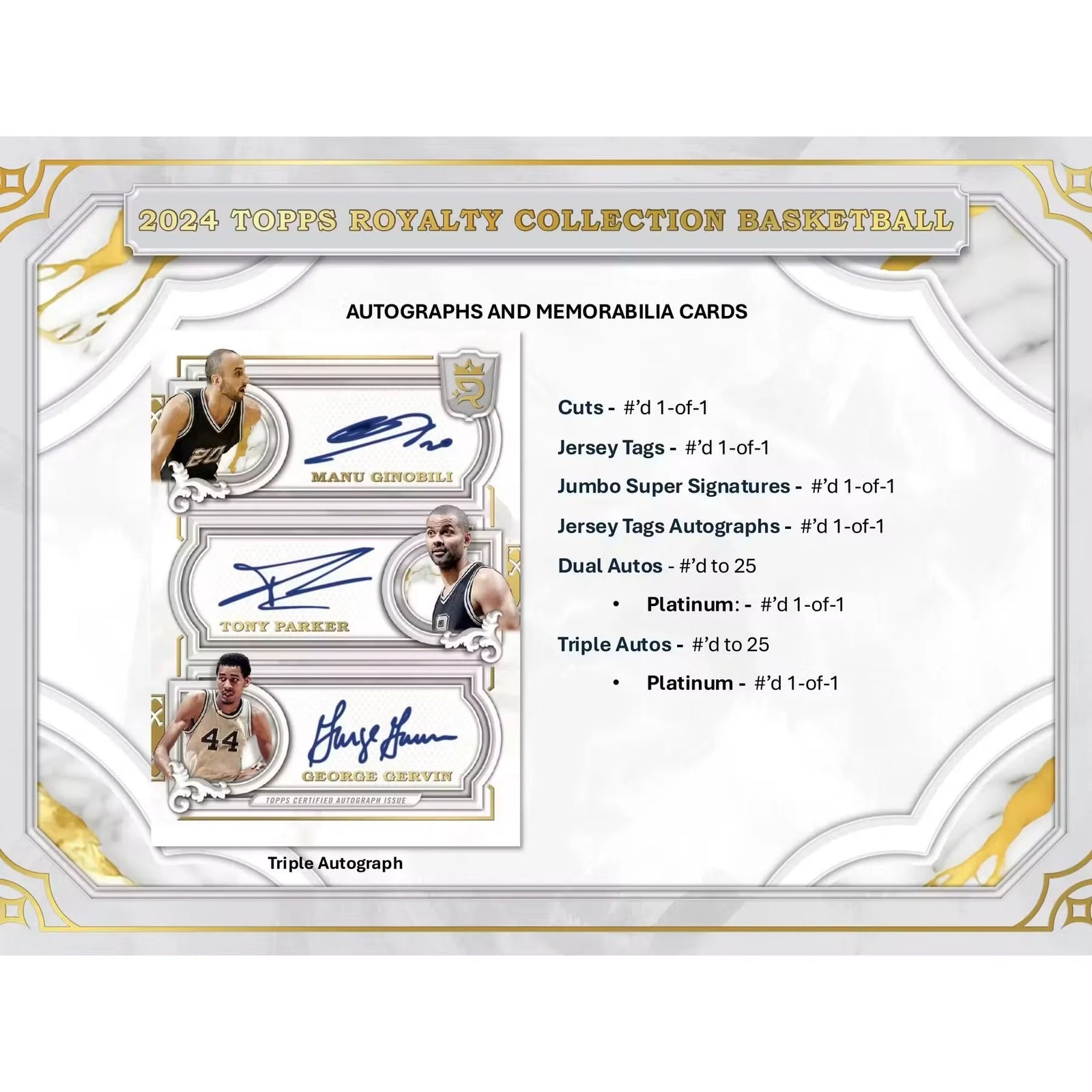 2023-24 Topps Royalty Collection Basketball Hobby Box | Premium Autographs (Ships Sealed Only)