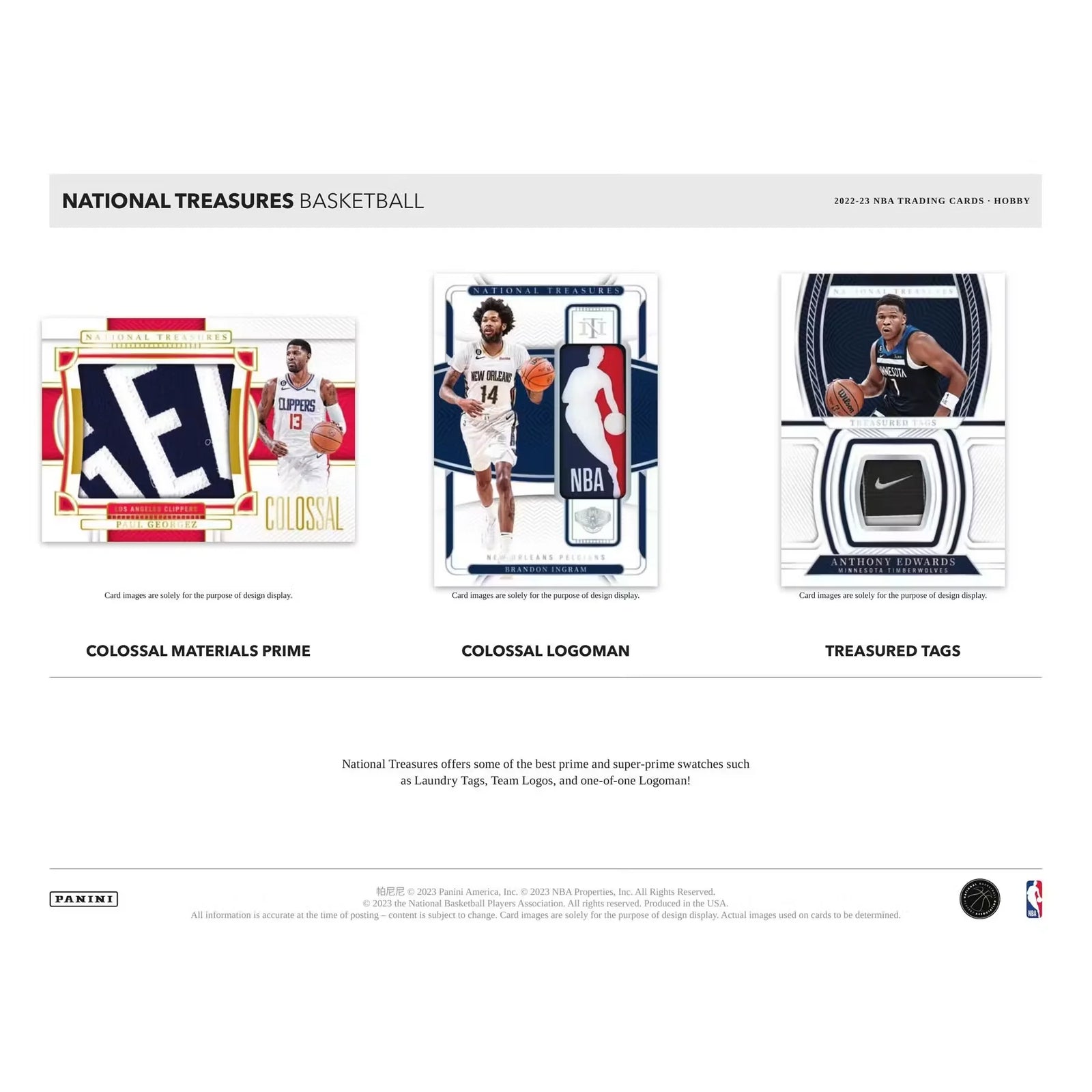2022-23 Panini National Treasures Basketball Hobby Box (Ships Sealed Only)