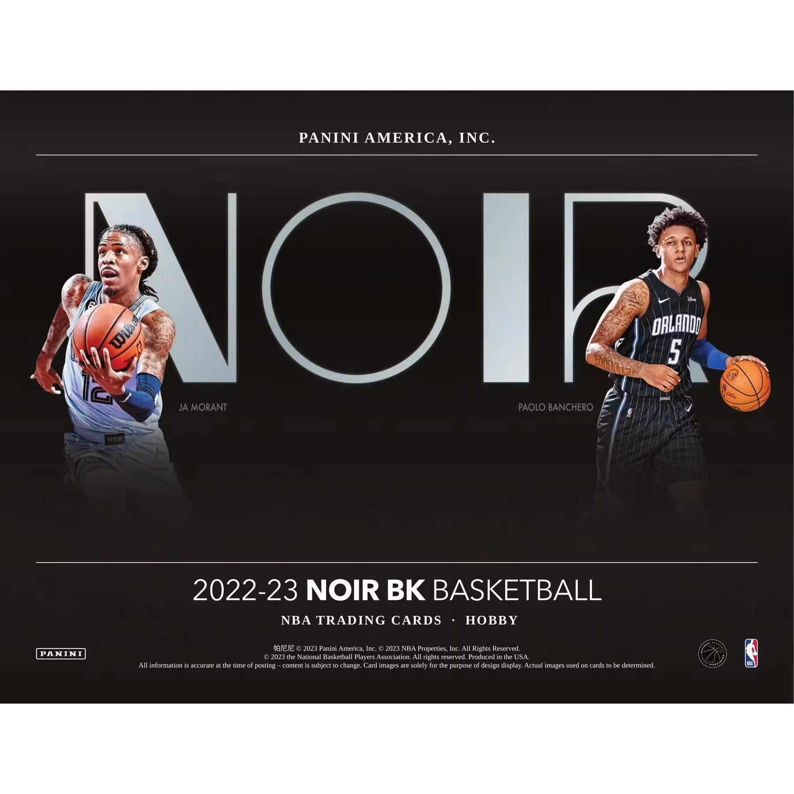 2022-23 Panini Noir Basketball Hobby 4-Box Case (Ships Sealed Only)