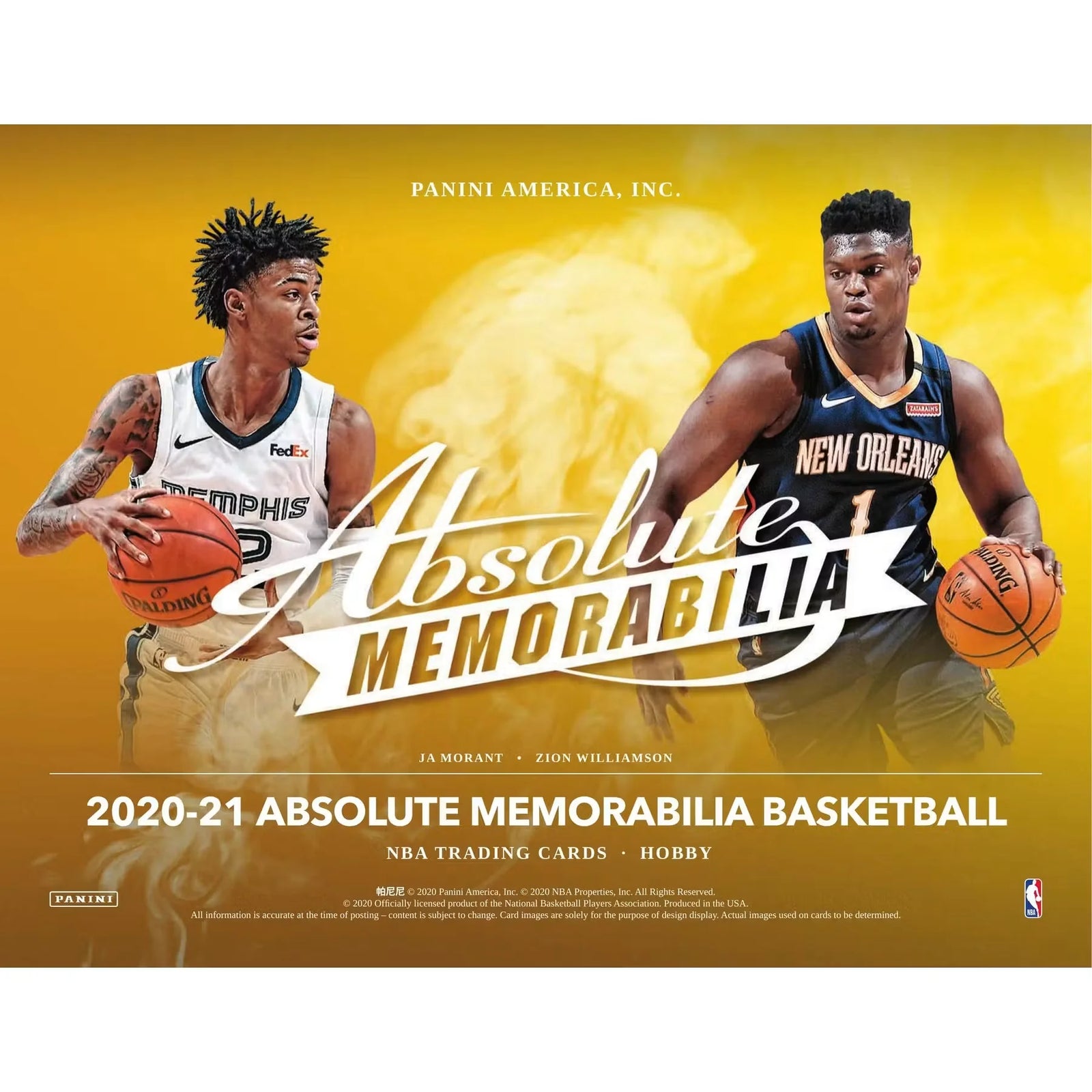 2020-21 Panini Absolute Memorabilia Basketball Hobby Box (Ships Sealed Only)