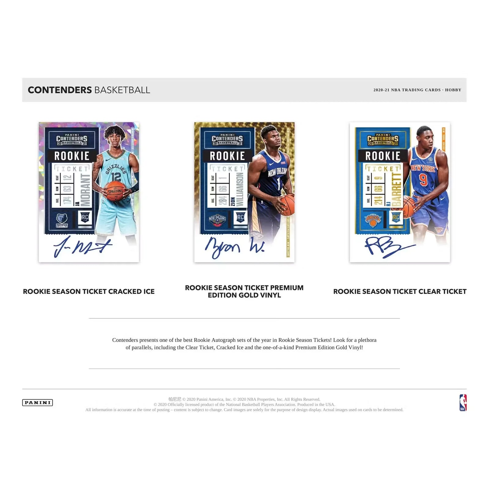 2020-21 Panini Contenders Basketball Hobby Box (Ships Sealed Only) - D2
