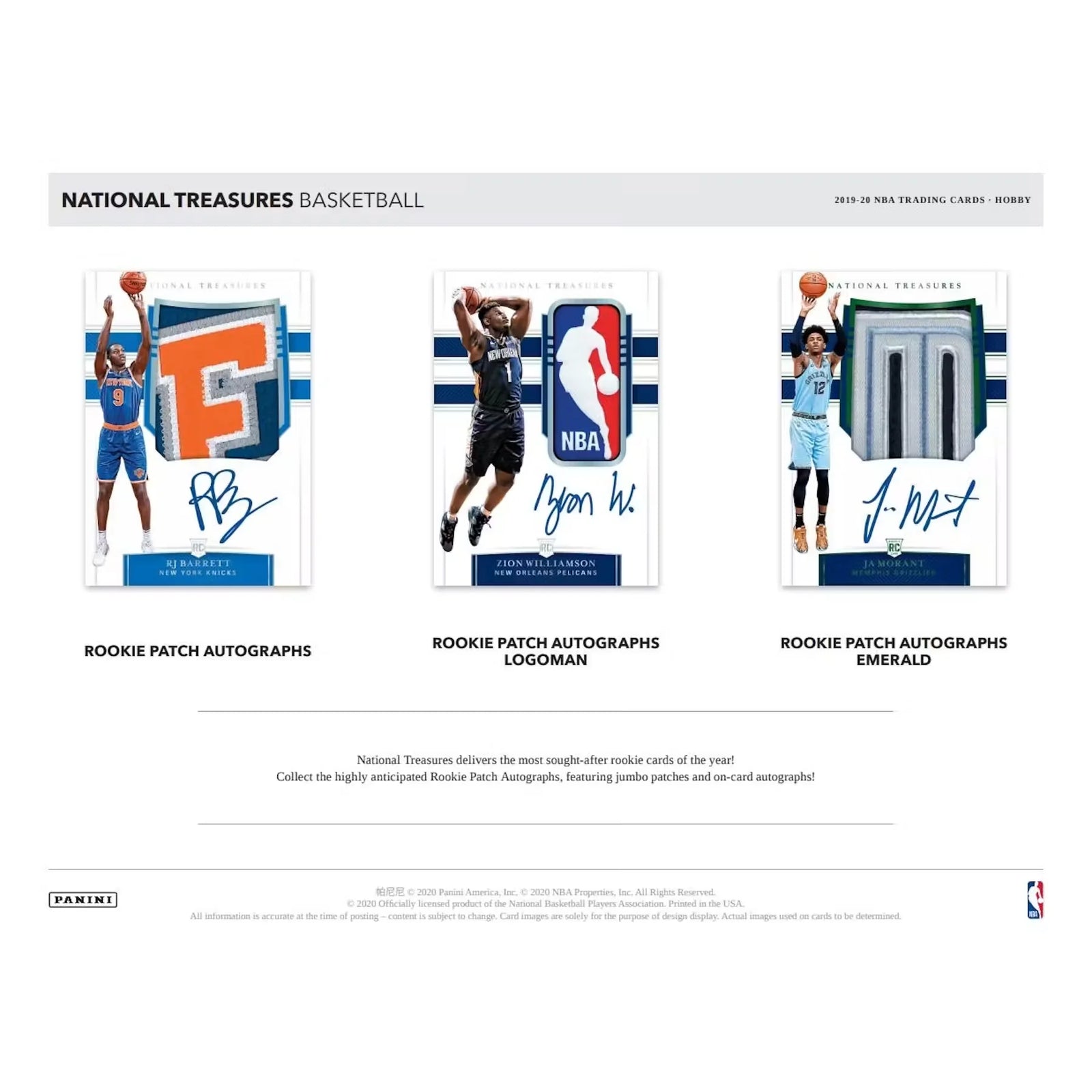 2019-20 Panini National Treasures Basketball Hobby 4-Box Case (Ships Sealed Only)