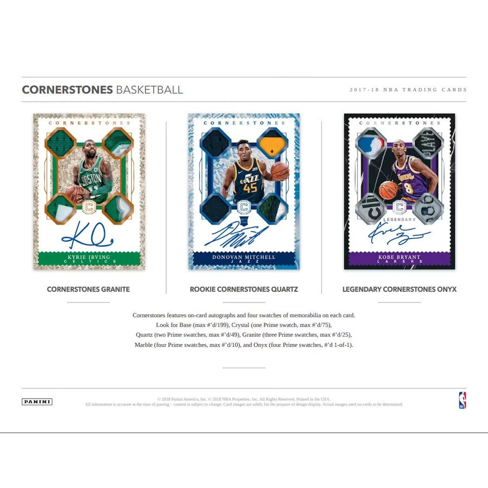 2017-18 Panini Cornerstones Basketball Hobby Box (Ships Sealed Only)