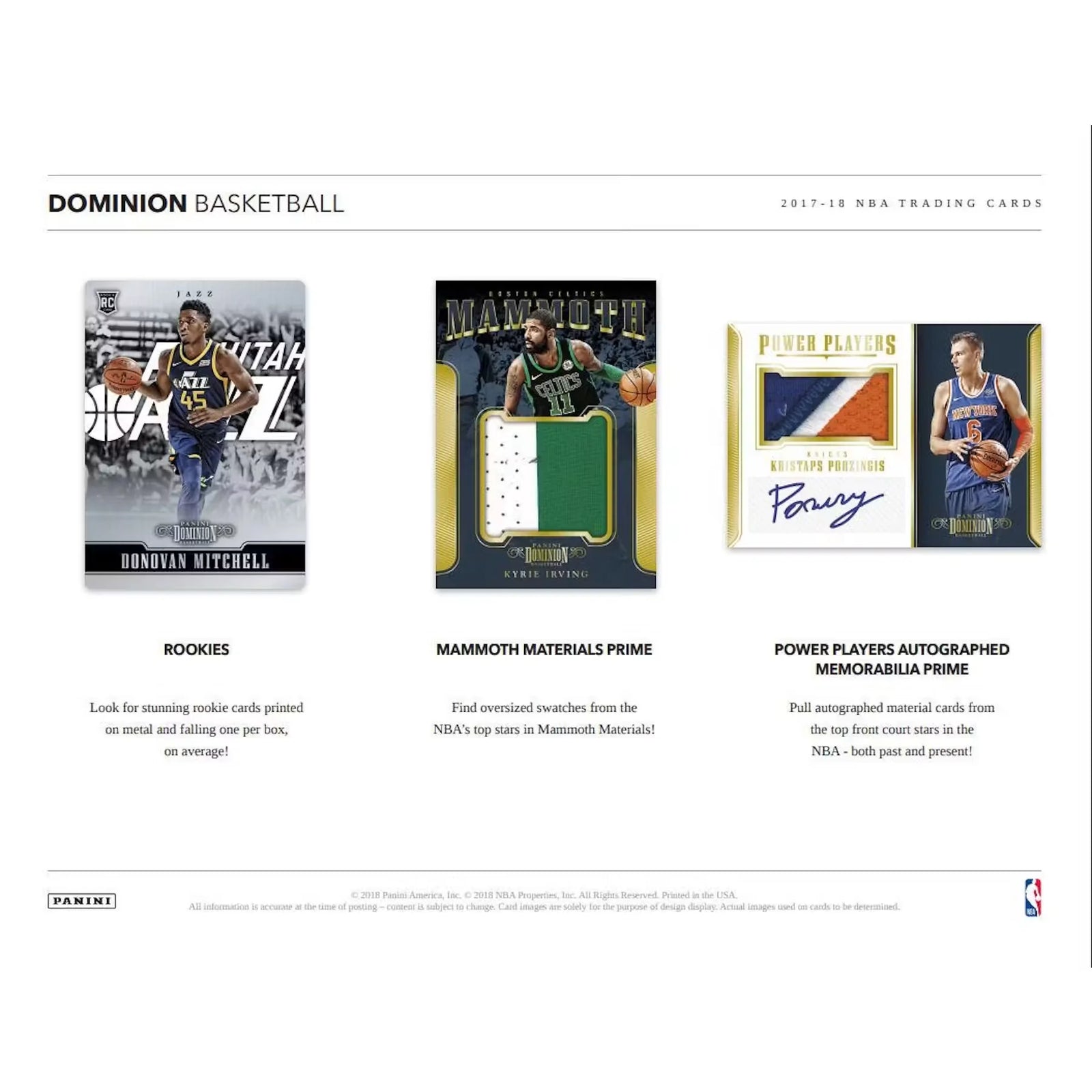 2017-18 Panini Dominion Basketball Hobby Box | Three Autos Per Box (Ships Sealed Only)