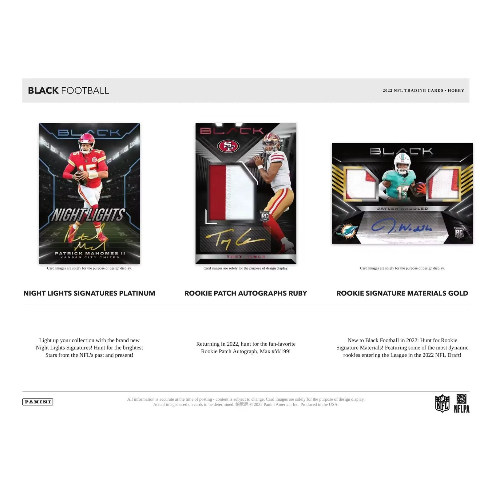 2022 Panini Black Football Hobby Box | Rookie Patch Autographs (Ships Sealed Only)