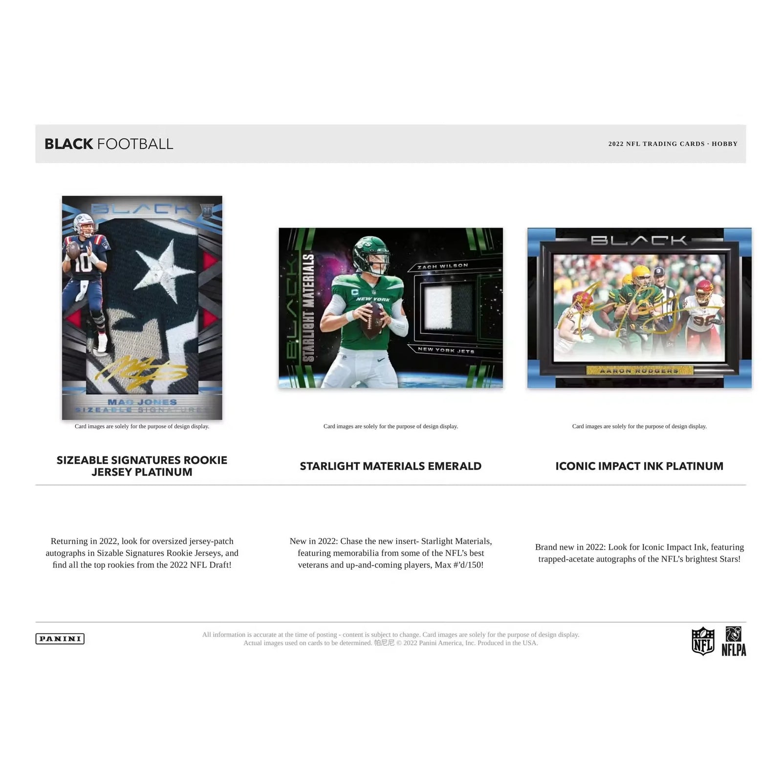 2022 Panini Black Football Hobby Box | Rookie Patch Autographs (Ships Sealed Only)