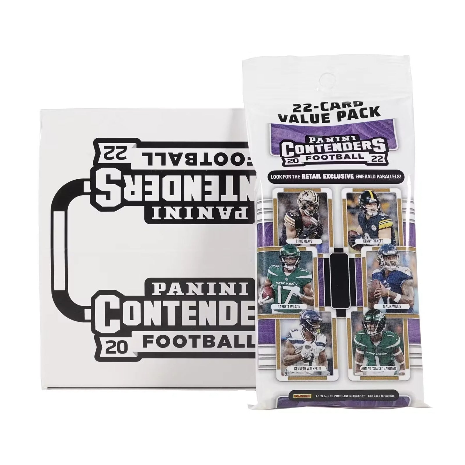 2022 Panini Contenders Football Jumbo Value Fat Pack Box (Emerald Parallels!) (Ships Sealed Only)