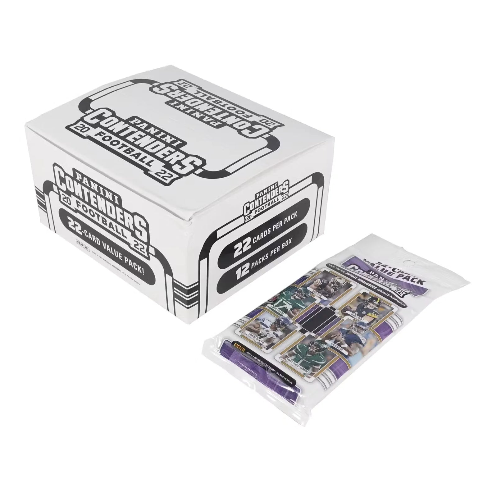 2022 Panini Contenders Football Jumbo Value Fat Pack Box (Emerald Parallels!) (Ships Sealed Only)