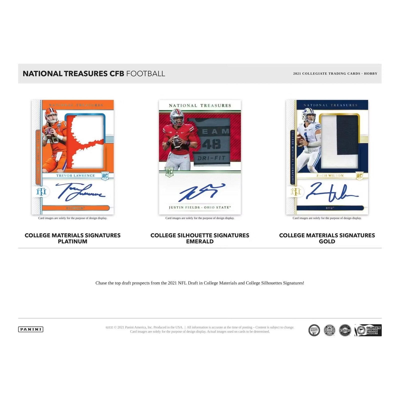 2021 Panini National Treasures Collegiate Football Hobby Box (Ships Sealed Only)