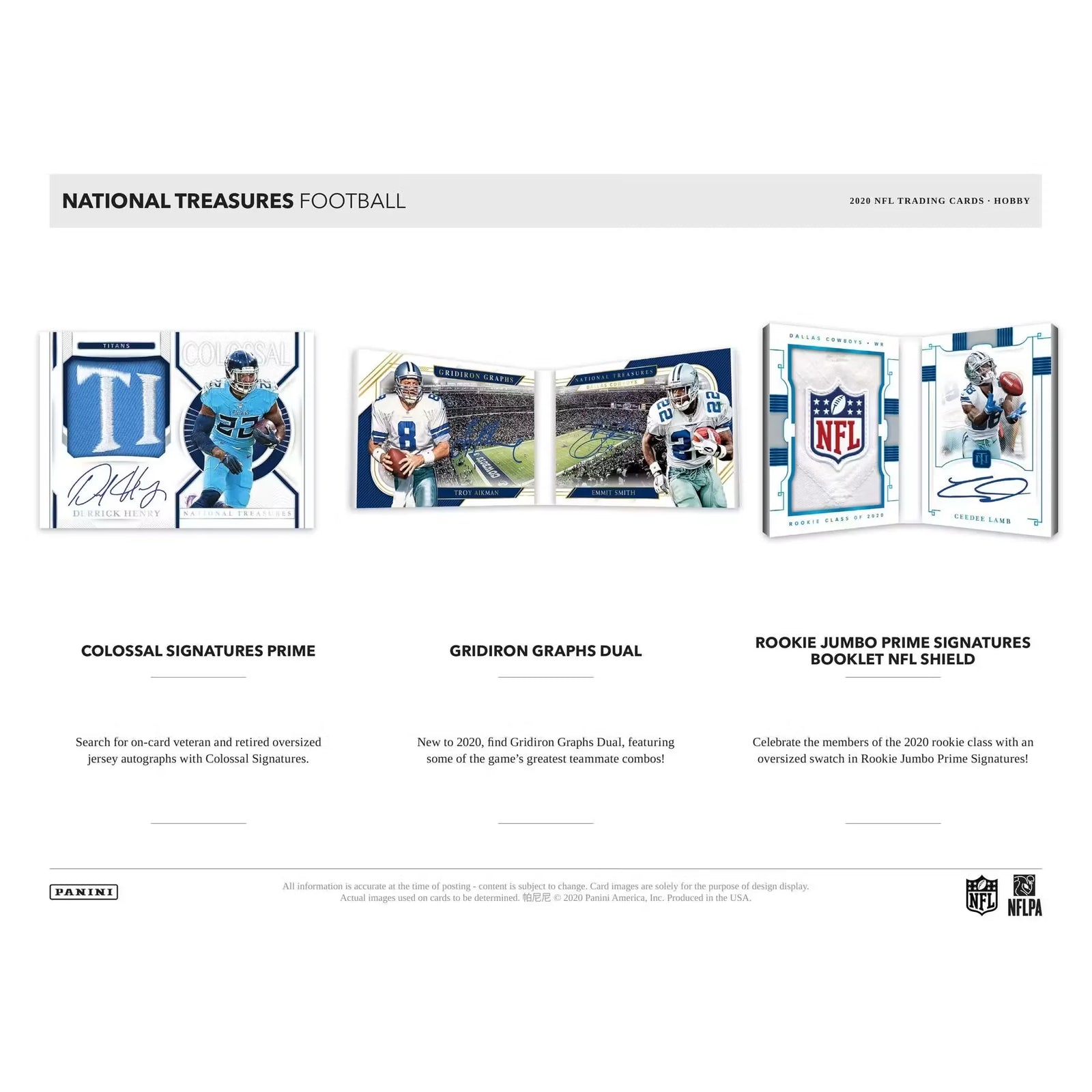 2020 Panini National Treasures Football Hobby Box (Ships Sealed Only)