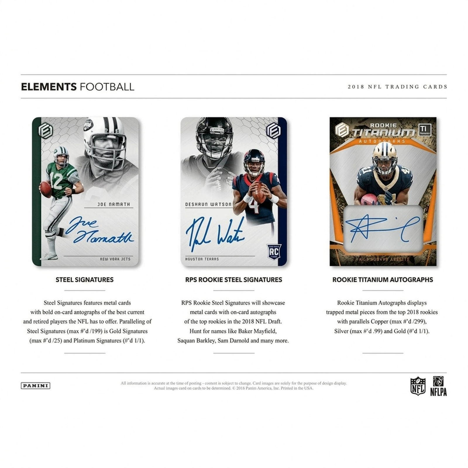 2018 Panini Elements Football Hobby Box | Metal Autographs (Ships Sealed Only)