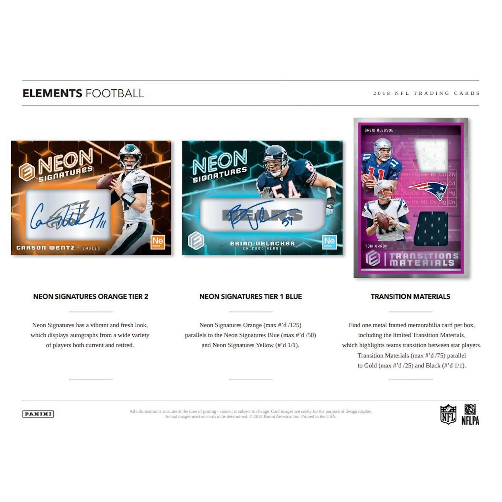 2018 Panini Elements Football Hobby Box | Metal Autographs (Ships Sealed Only)