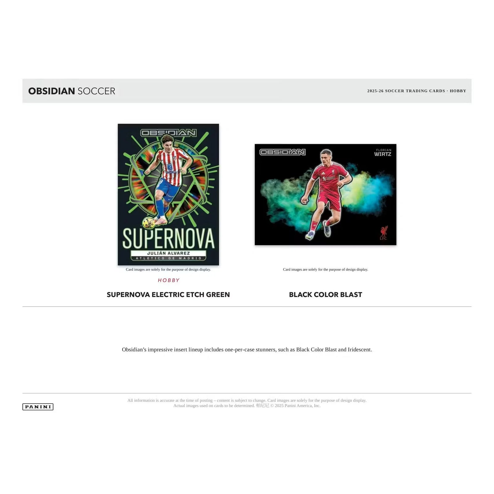 2025-26 Panini Obsidian Soccer Hobby 12-Box Case | Presell (Ships Sealed Only)