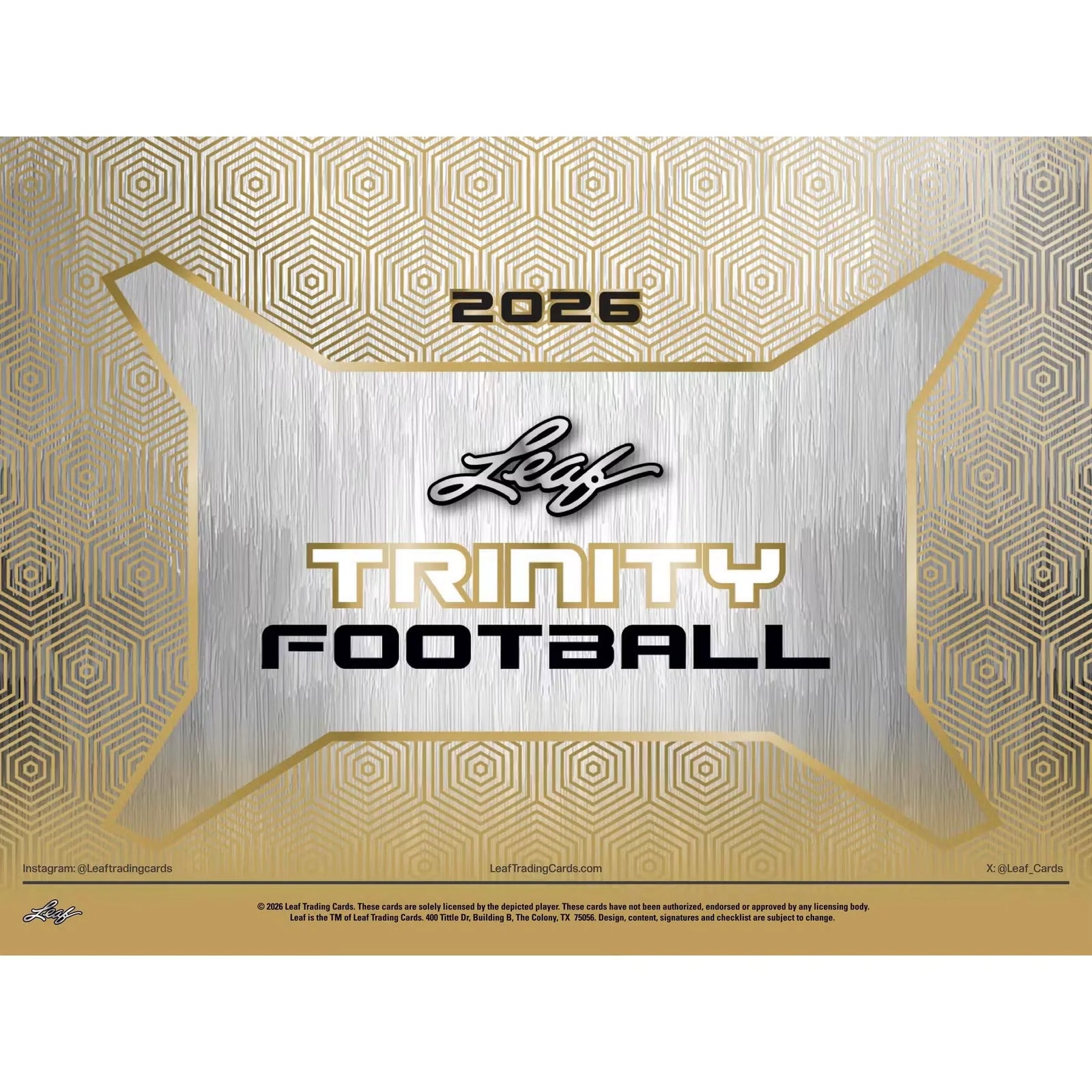 2026 Leaf Trinity Football Hobby Jumbo Box | 11 Autographs Per Box (Ships Sealed Only)