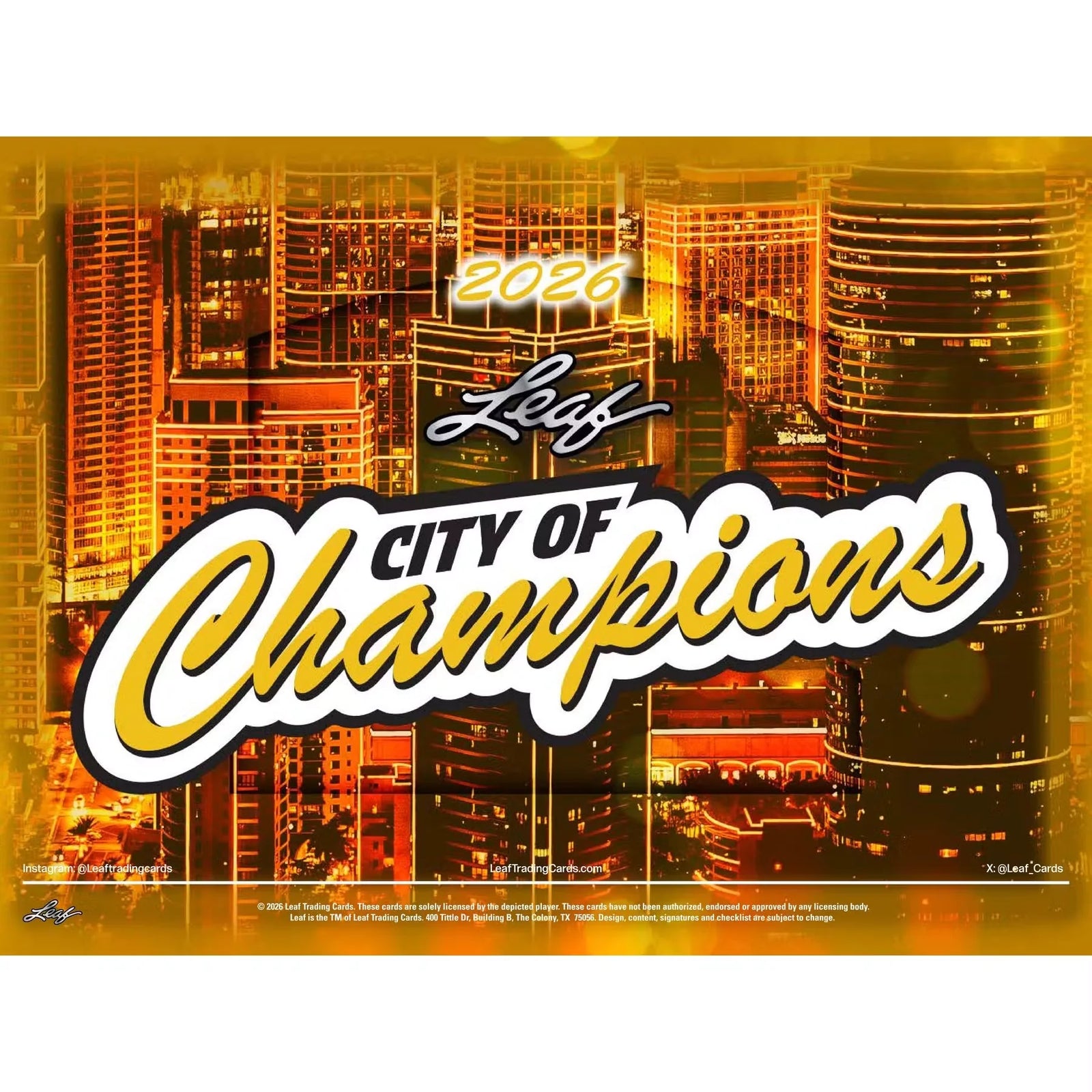 2026 Leaf City of Champions Hobby Box (Presell) (Ships Sealed Only)