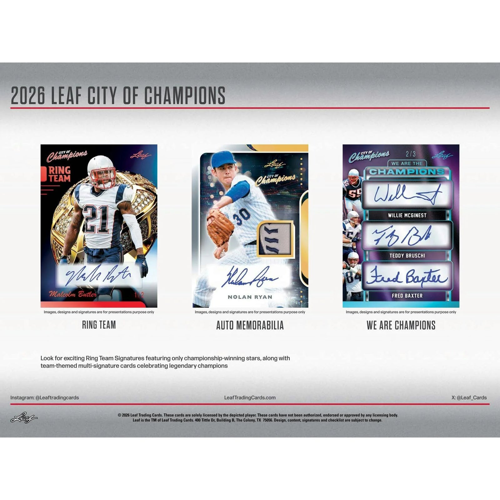 2026 Leaf City of Champions Hobby Box (Presell) (Ships Sealed Only)