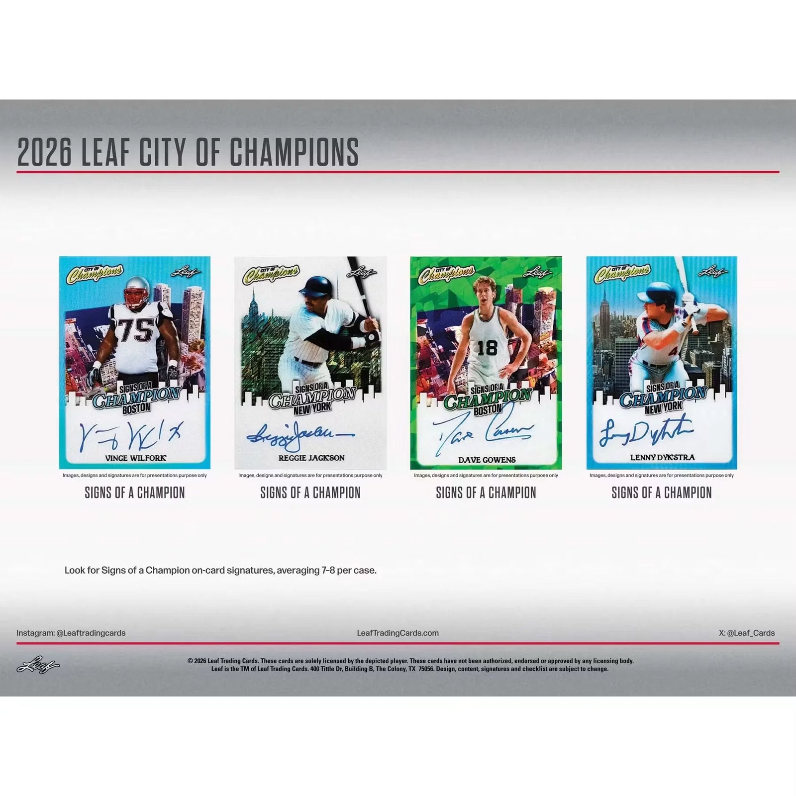 2026 Leaf City of Champions Hobby Box (Presell) (Ships Sealed Only)