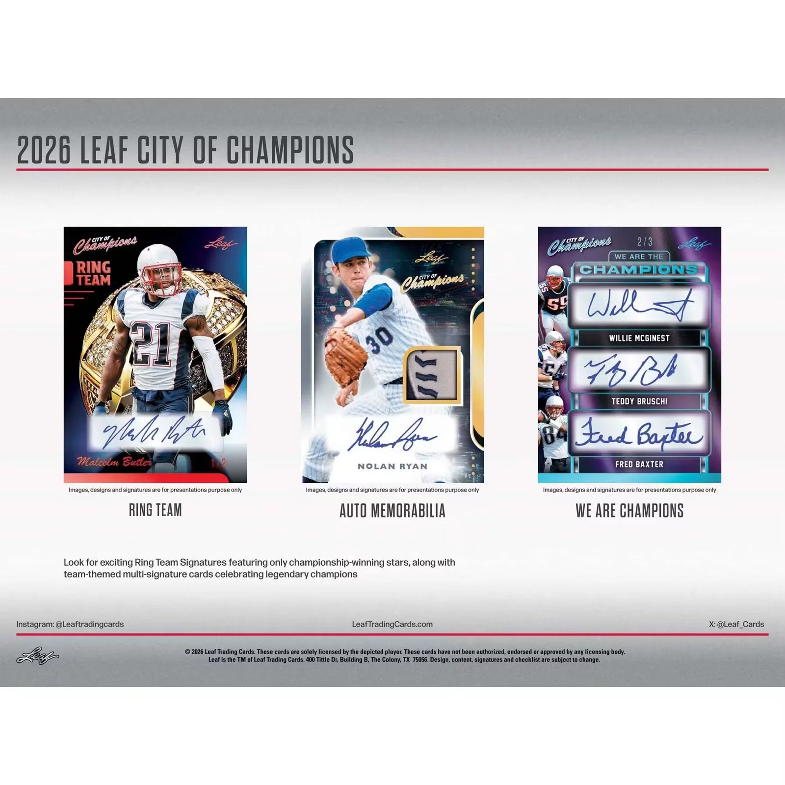 2026 Leaf City of Champions Hobby 10-Box Case | Presell (Ships Sealed Only)
