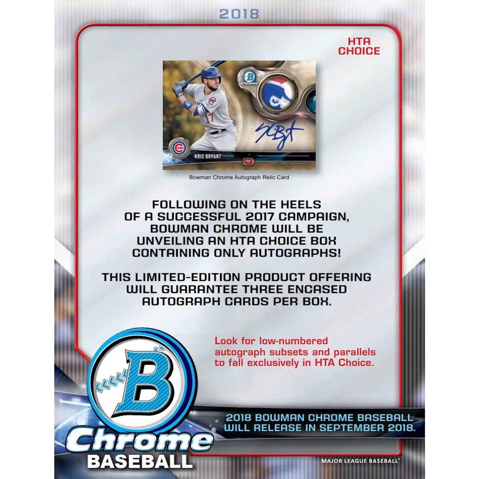2018 Bowman Chrome Baseball HTA Choice Box (Ships Sealed Only)