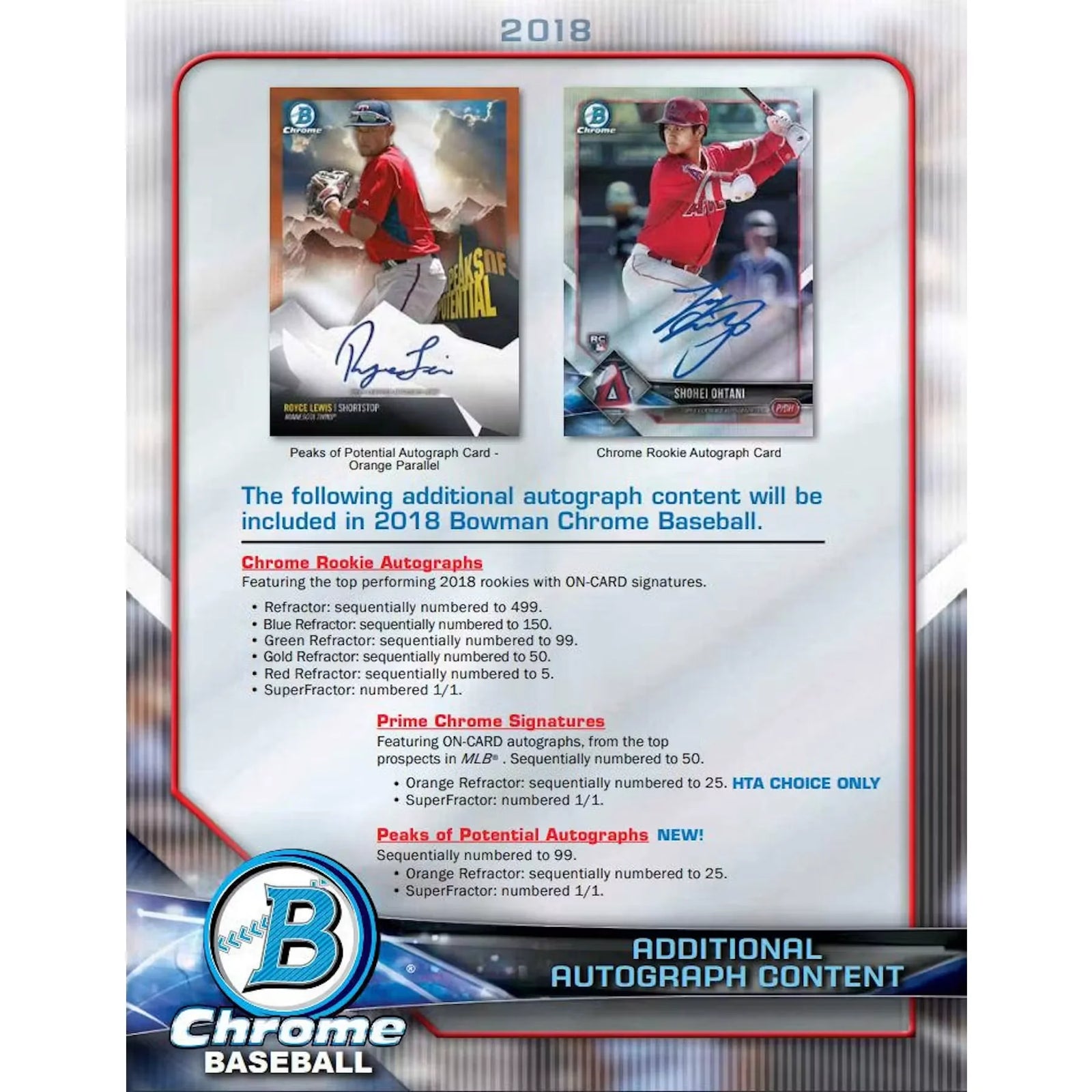 2018 Bowman Chrome Baseball HTA Choice Box (Ships Sealed Only)