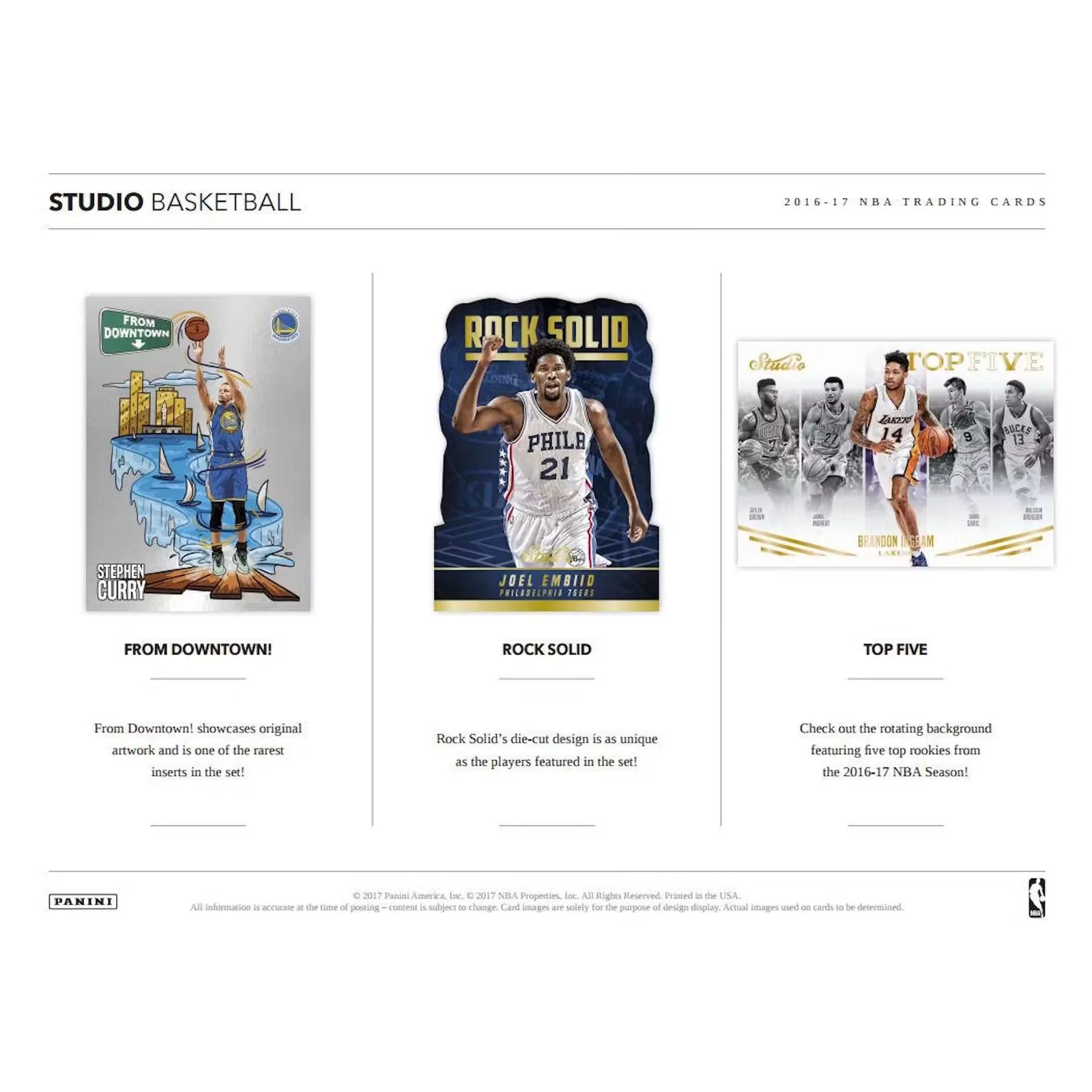 2016-17 Panini Studio Basketball Hobby Box | Ben Simmons Rookie (Ships Sealed Only)
